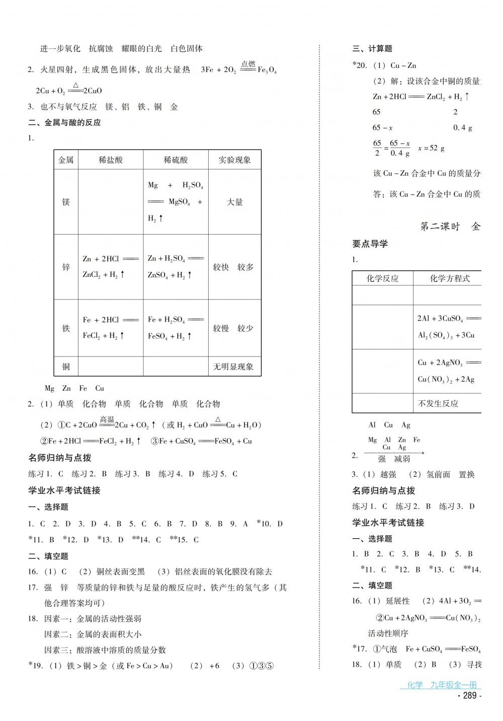 2018秋云南省標(biāo)準(zhǔn)教輔優(yōu)佳學(xué)案化學(xué)九年級(jí)全一冊(cè)人教版 第21頁(yè)