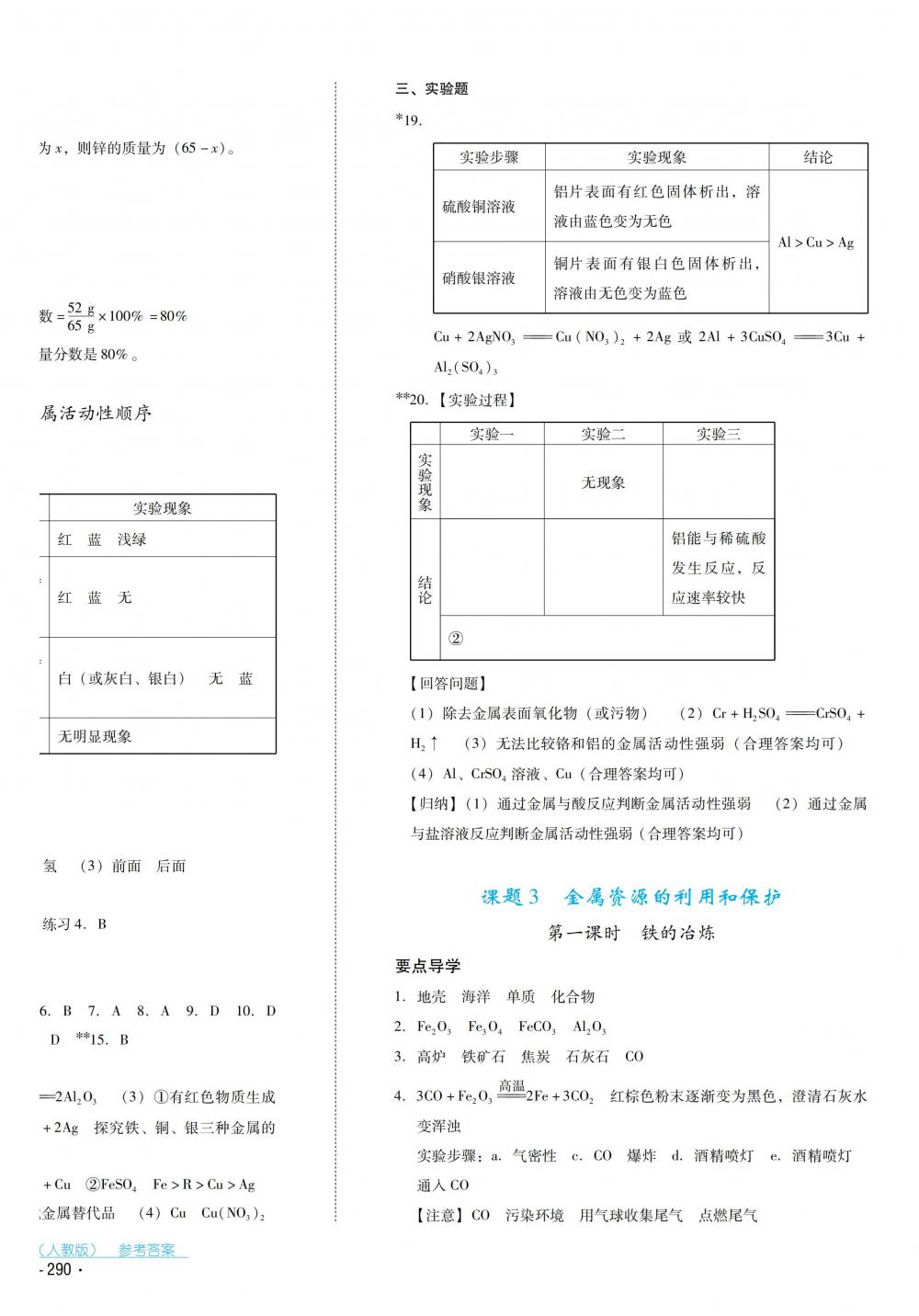 2018秋云南省標(biāo)準(zhǔn)教輔優(yōu)佳學(xué)案化學(xué)九年級(jí)全一冊(cè)人教版 第22頁