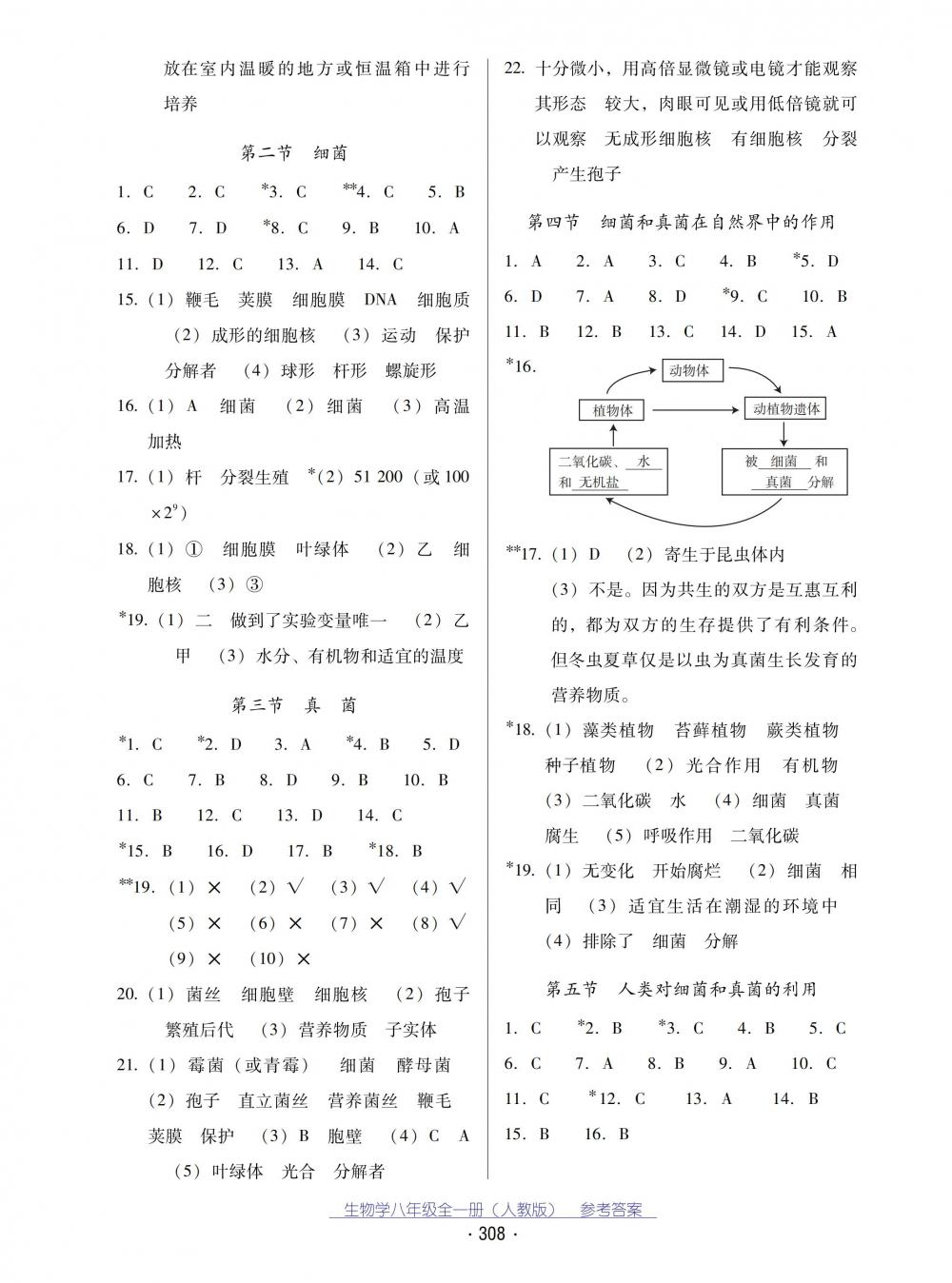 2018秋云南省標準教輔優(yōu)佳學案生物學八年級全一冊_答案人教版 第4頁