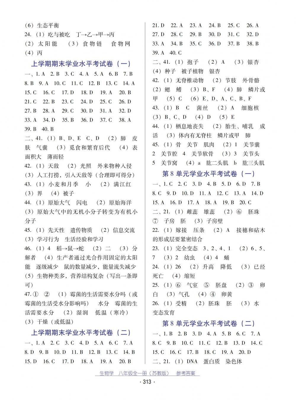 2018秋云南省标准教辅优佳学案生物学八年级全一册苏教版 第17页