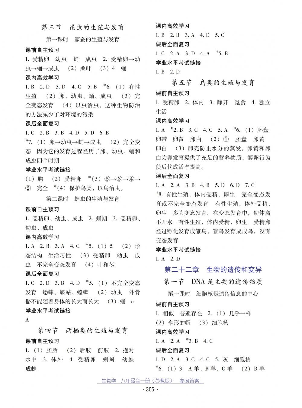 2018秋云南省標(biāo)準(zhǔn)教輔優(yōu)佳學(xué)案生物學(xué)八年級全一冊蘇教版 第9頁