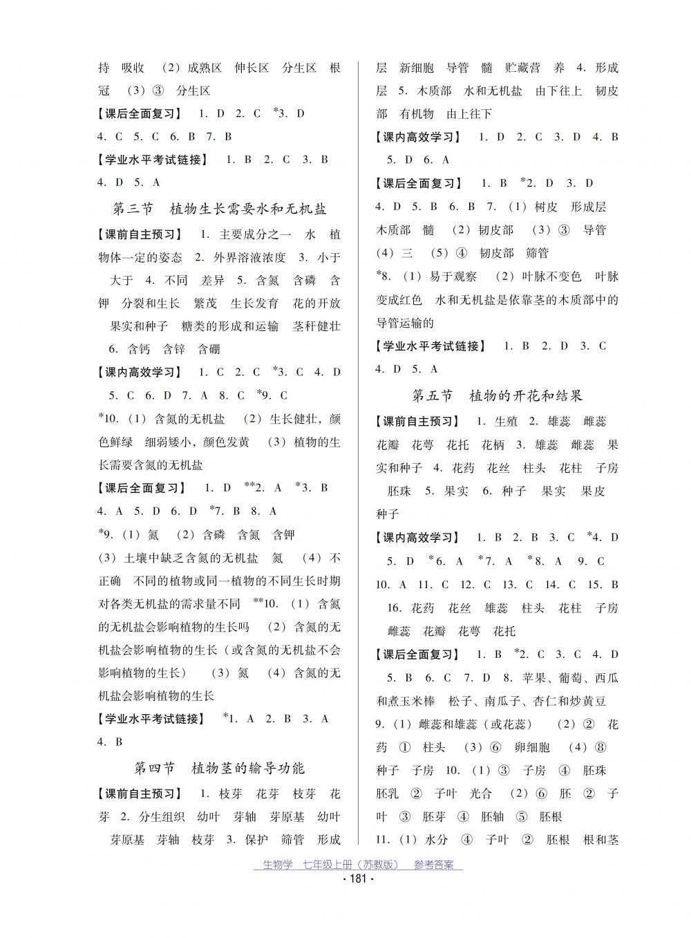 2018秋云南省标准教辅优佳学案生物学七年级上册苏教版 第5页