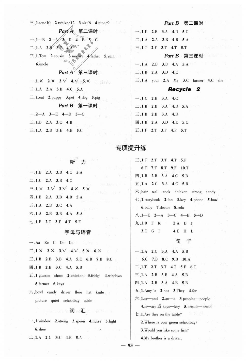 2018年創(chuàng)優(yōu)作業(yè)100分導(dǎo)學(xué)案四年級(jí)英語上冊(cè)人教PEP版 第3頁