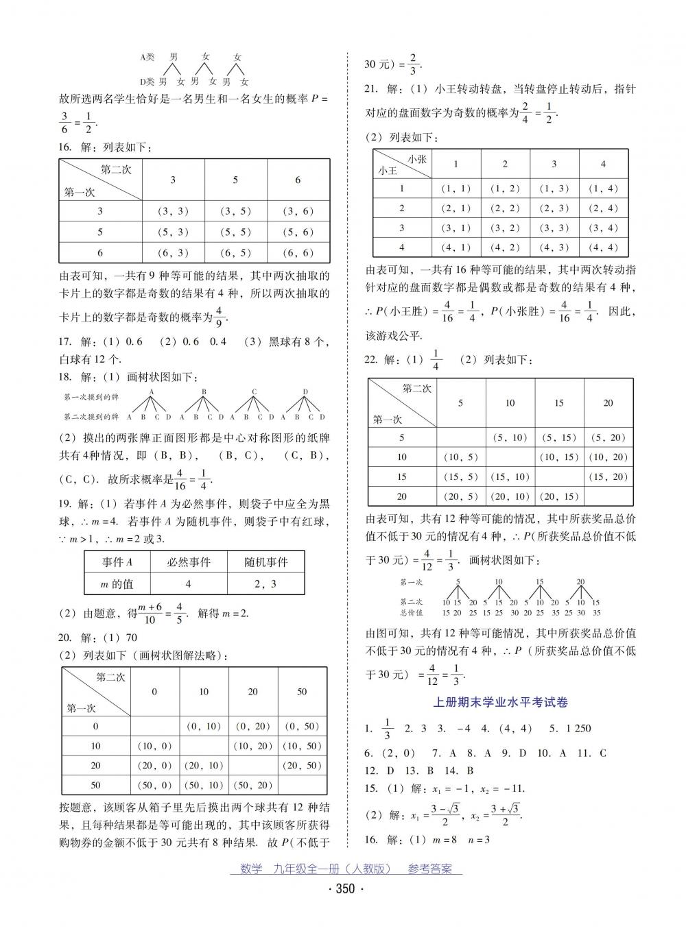 2018秋云南省標(biāo)準(zhǔn)教輔優(yōu)佳學(xué)案數(shù)學(xué)九年級全一冊人教版 第34頁