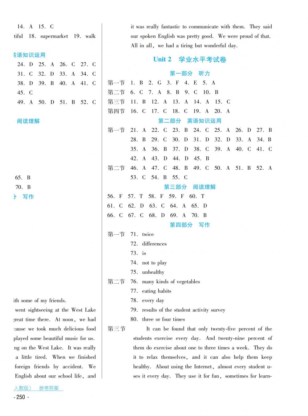 2018秋云南省标准教辅优佳学案英语八年级上册人教版 第16页