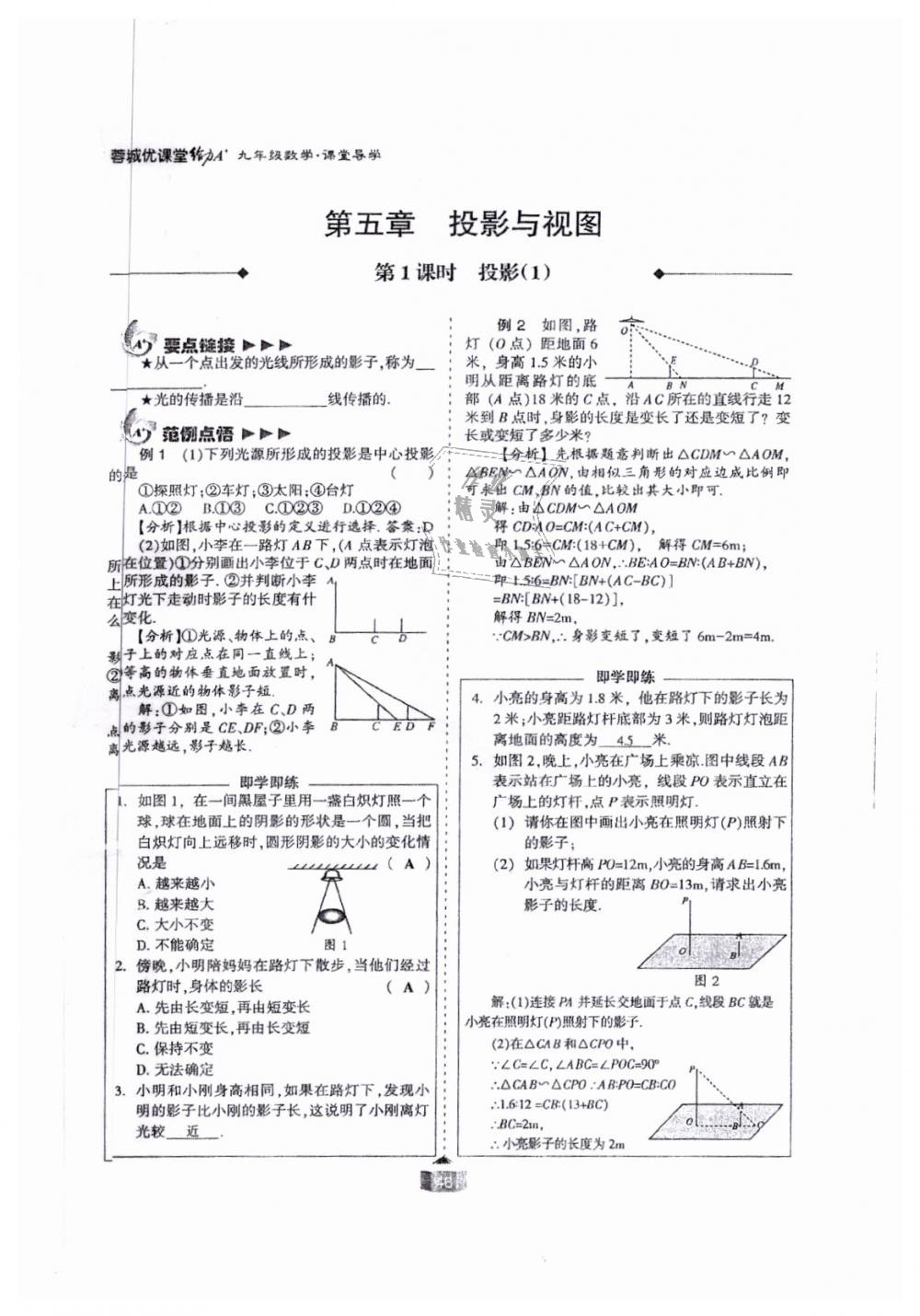 2018年蓉城课堂给力A加九年级数学全一册北师大版 第46页