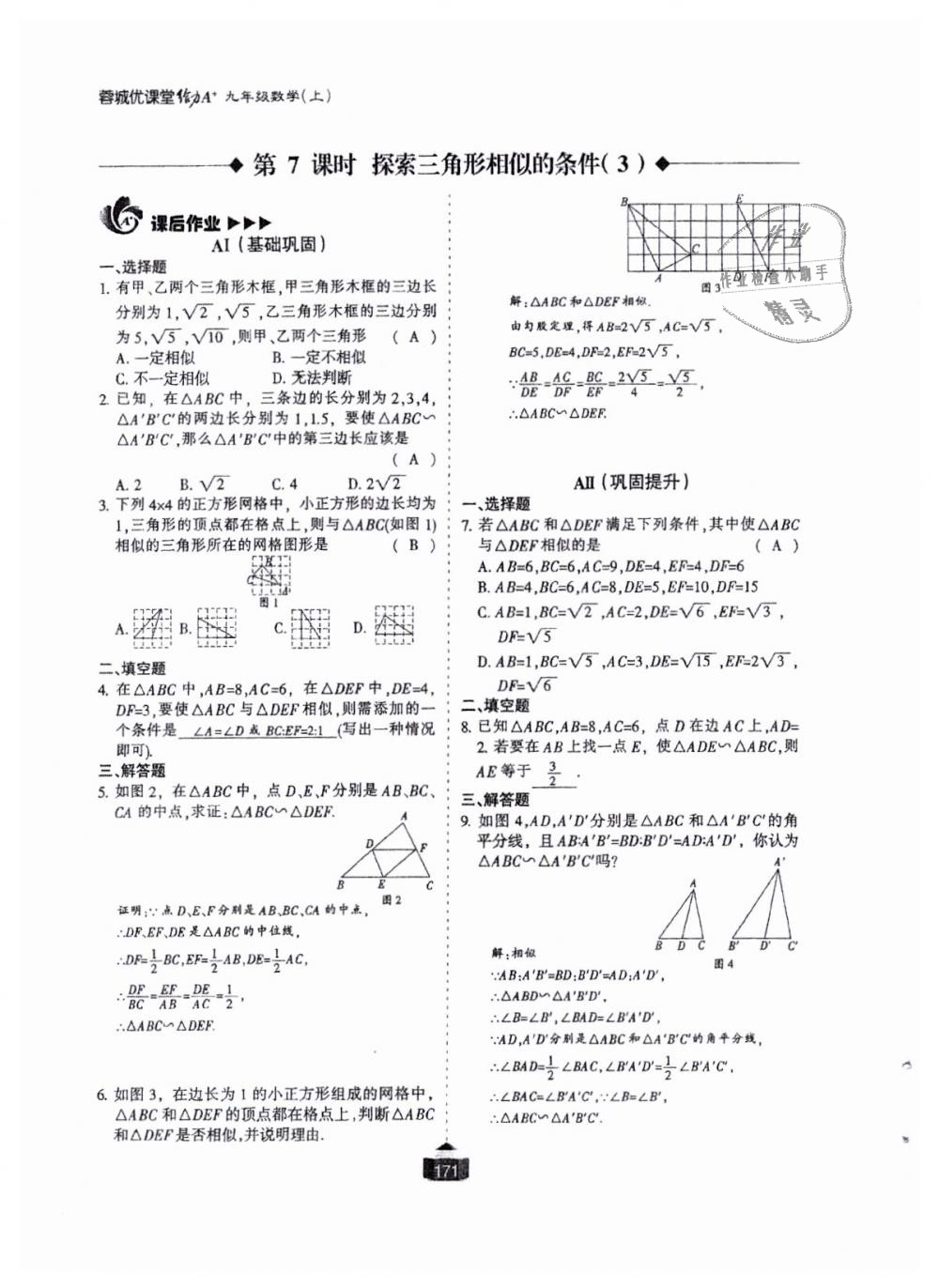 2018年蓉城課堂給力A加九年級數(shù)學(xué)全一冊北師大版 第172頁