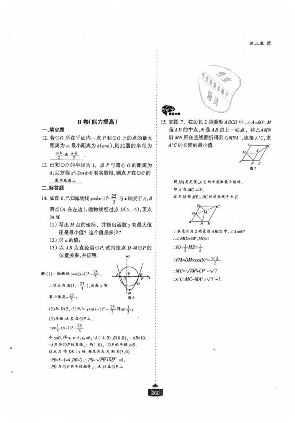 2018年蓉城课堂给力A加九年级数学全一册北师大版 第261页