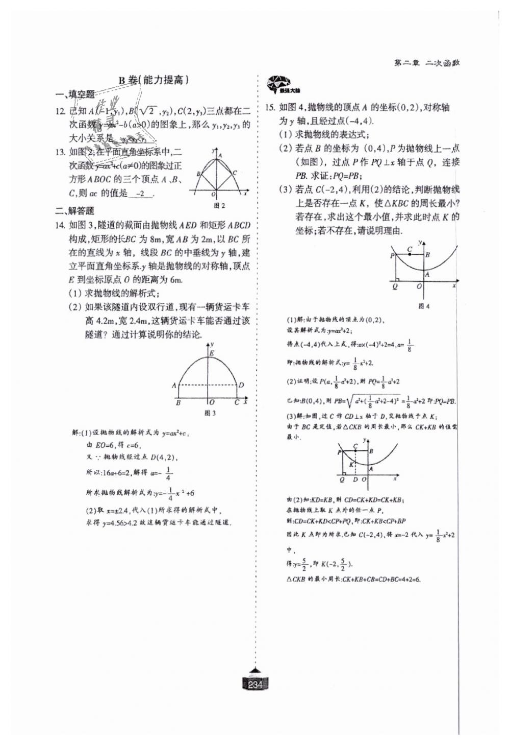 2018年蓉城课堂给力A加九年级数学全一册北师大版 第235页