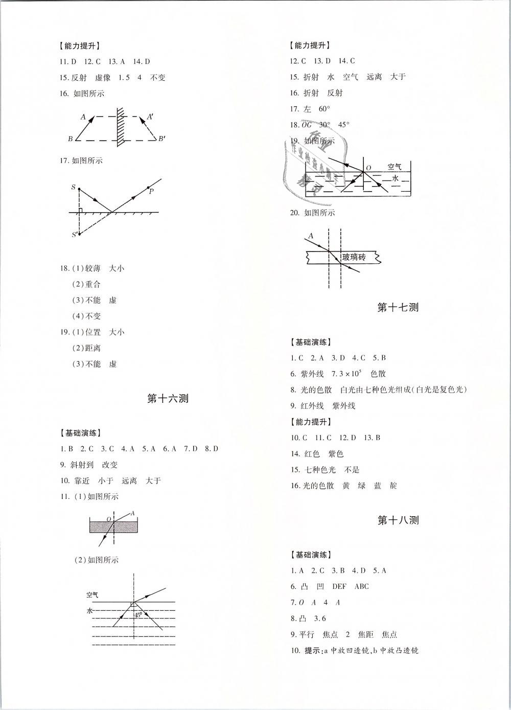 2018年优学1+1评价与测试八年级物理上册 第17页