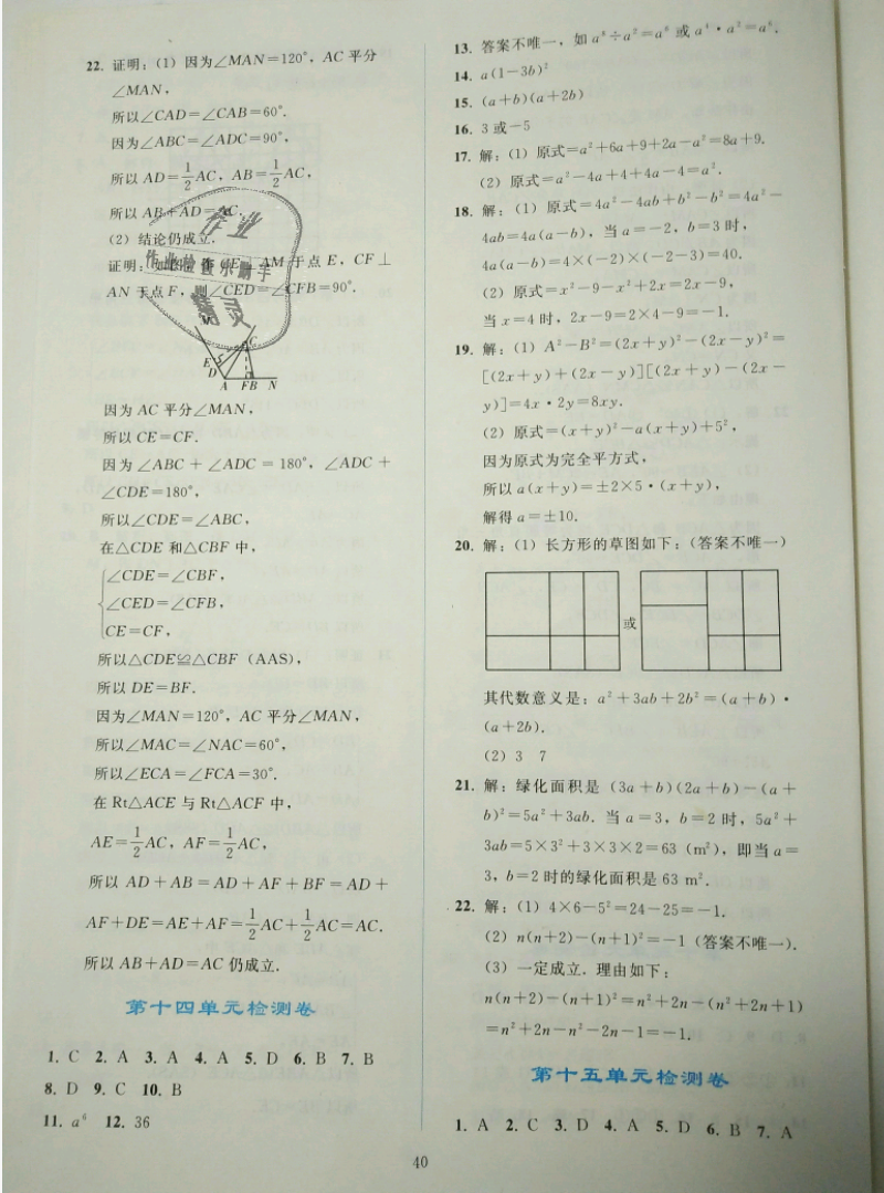 2018年同步轻松练习八年级数学上册人教版辽宁专版 第39页