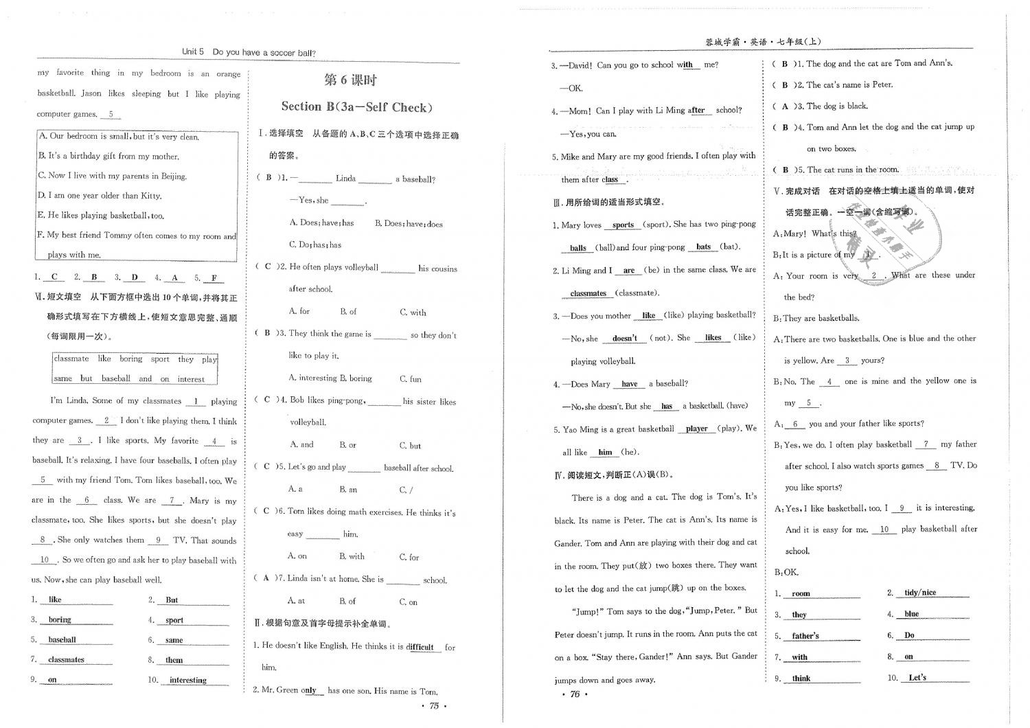 2018年蓉城學(xué)霸七年級(jí)英語(yǔ)上冊(cè)人教版 第40頁(yè)