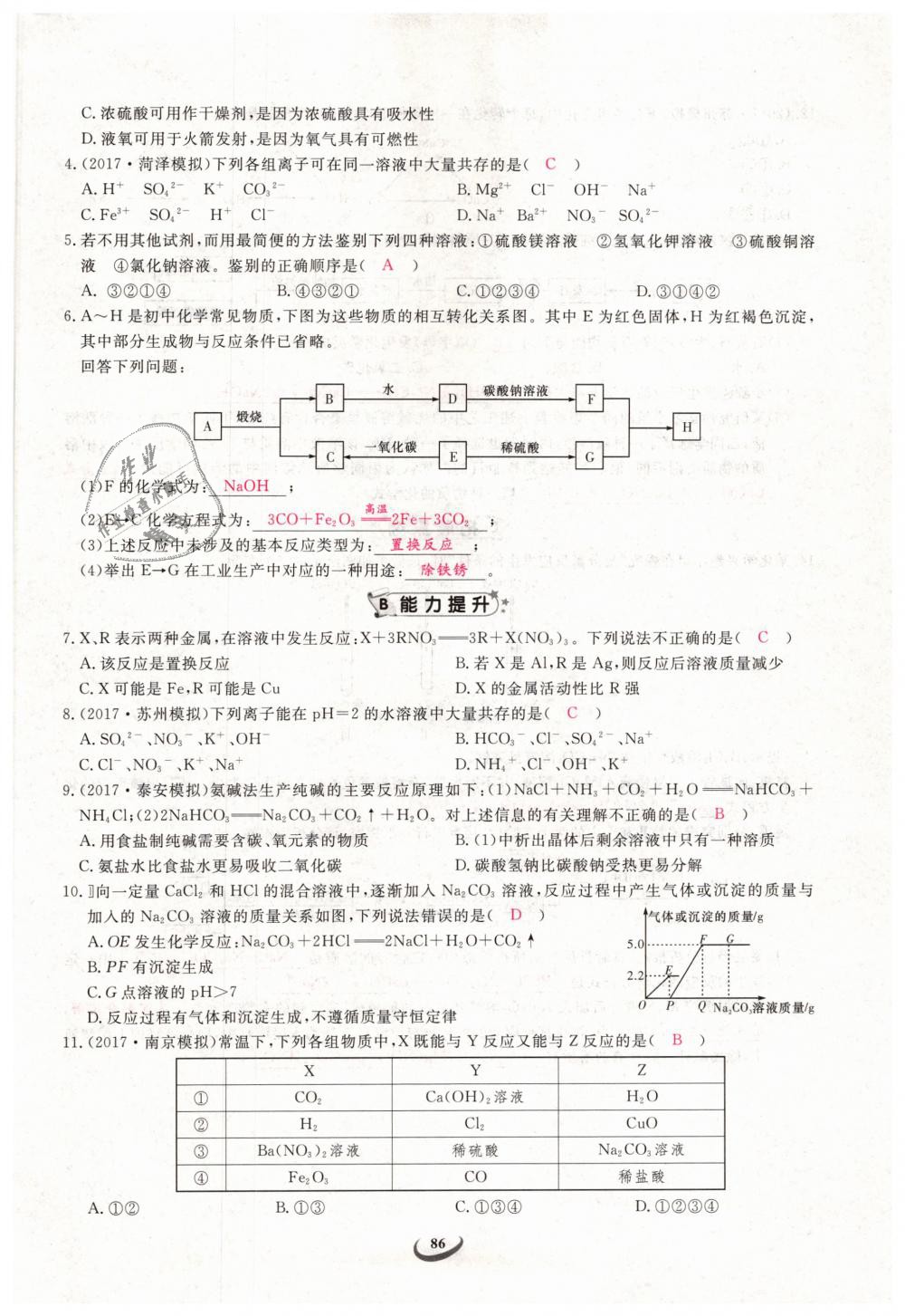 2019年思維新觀察九年級化學(xué)下冊人教版 第86頁