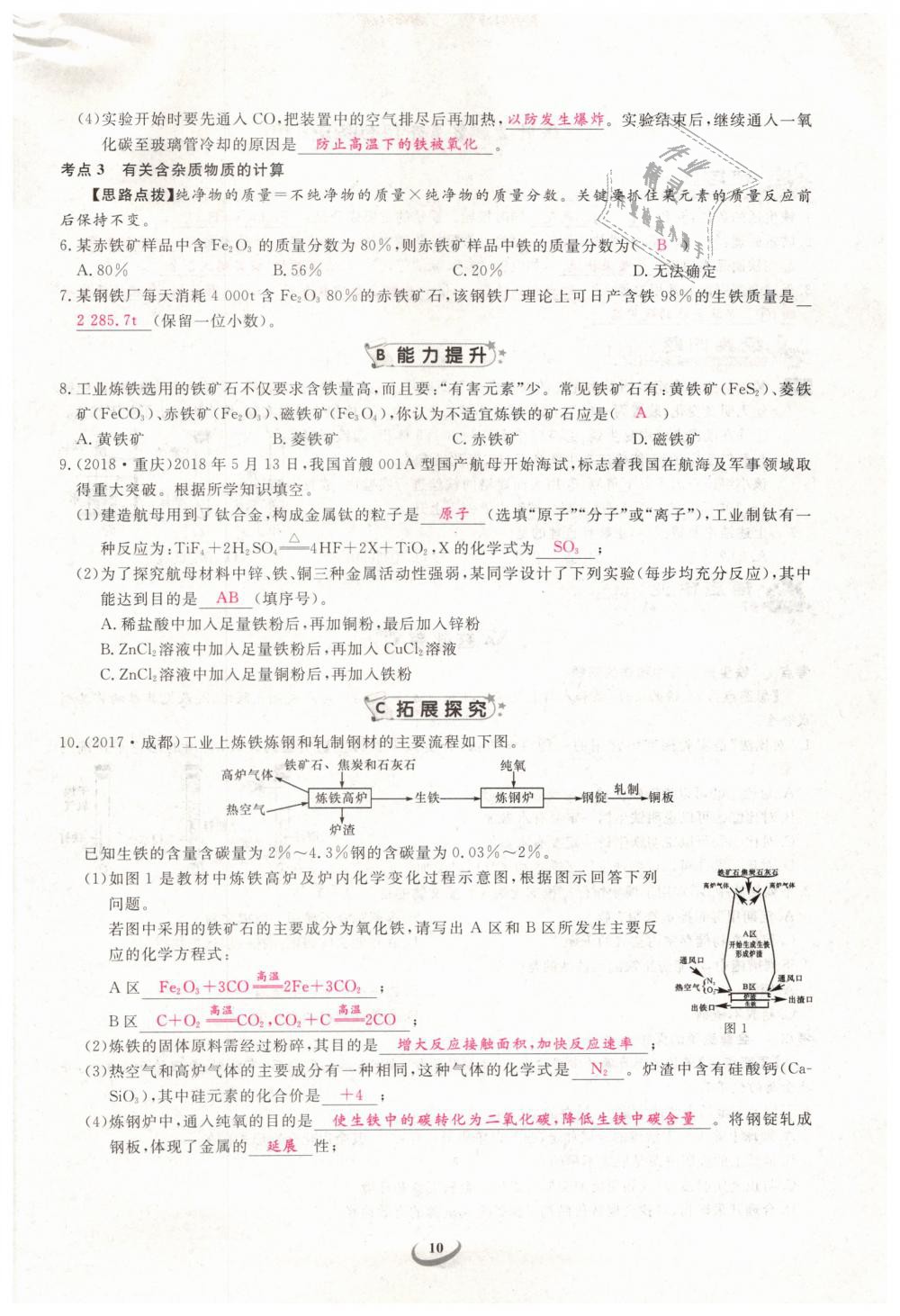 2019年思維新觀察九年級(jí)化學(xué)下冊(cè)人教版 第10頁(yè)