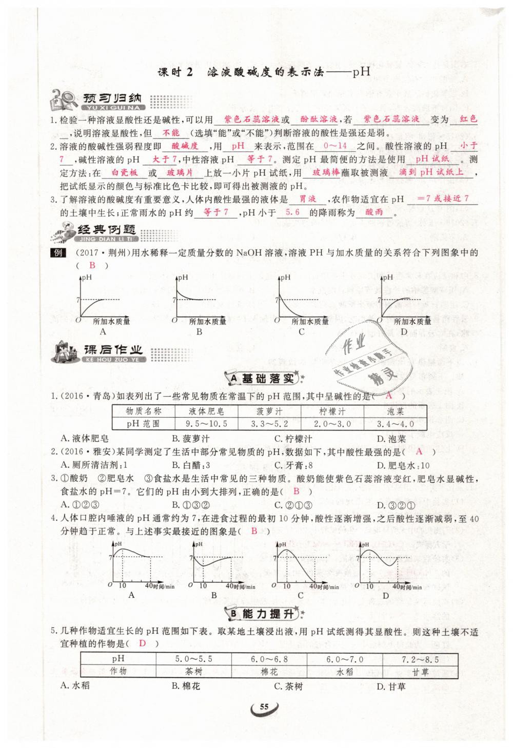 2019年思維新觀察九年級化學下冊人教版 第55頁