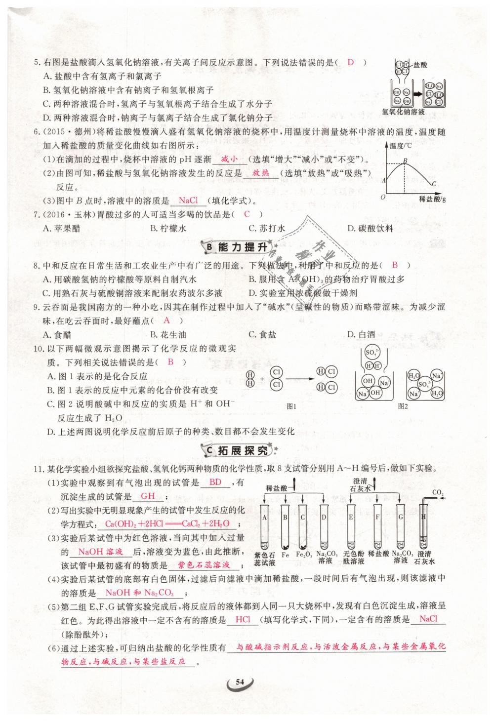 2019年思維新觀察九年級化學(xué)下冊人教版 第54頁