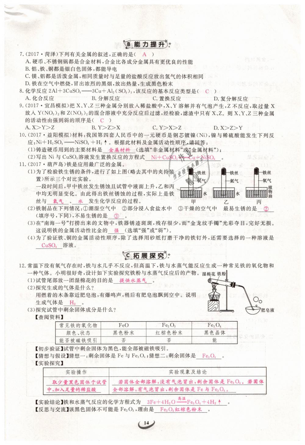 2019年思維新觀察九年級化學(xué)下冊人教版 第14頁