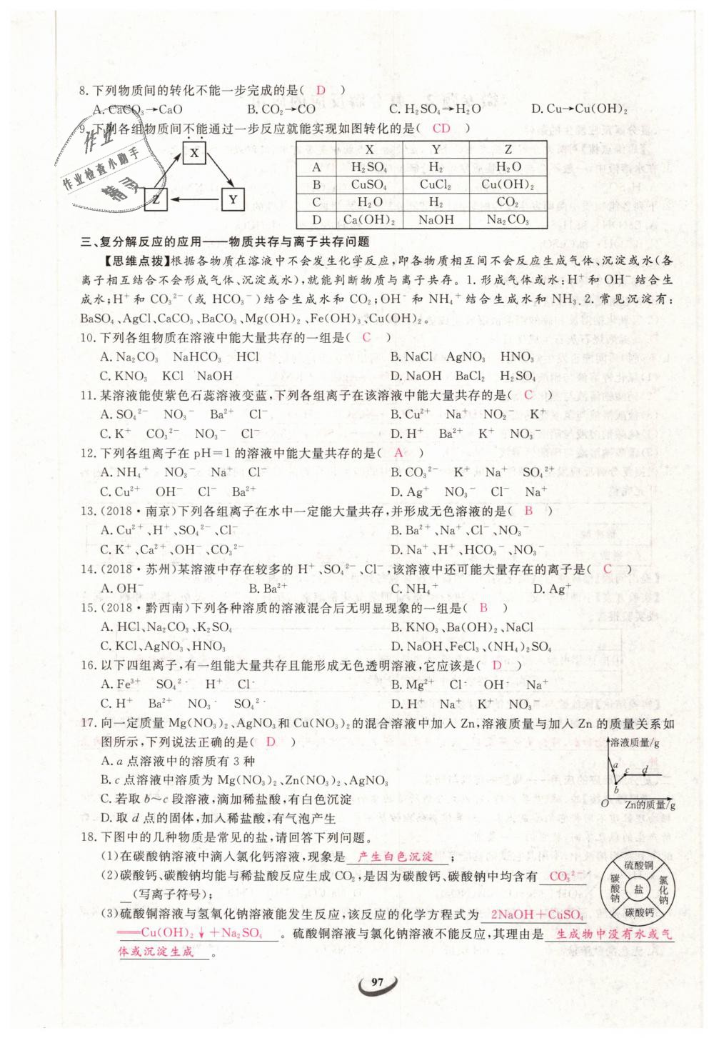 2019年思維新觀察九年級化學(xué)下冊人教版 第97頁