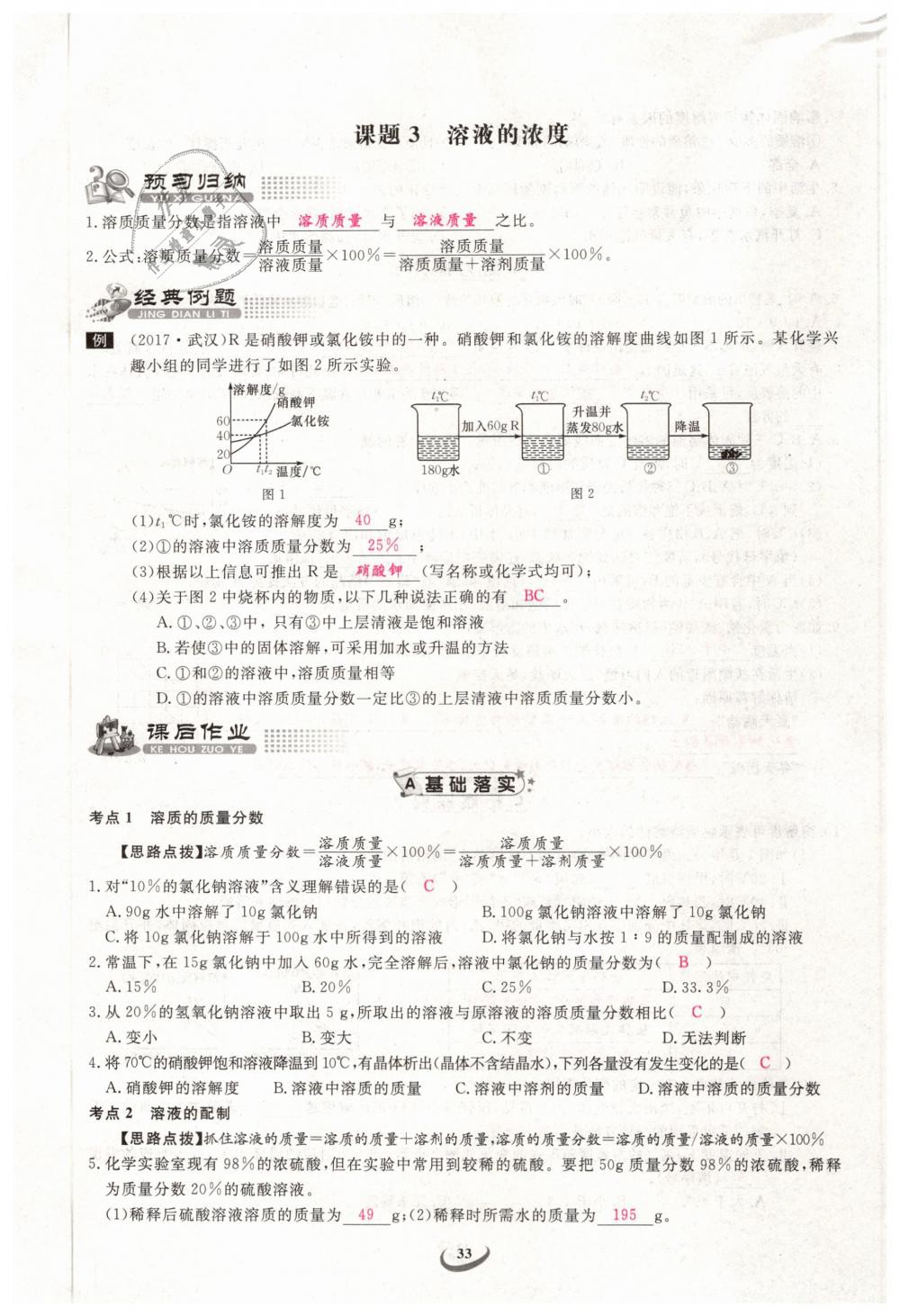 2019年思維新觀察九年級(jí)化學(xué)下冊(cè)人教版 第33頁(yè)