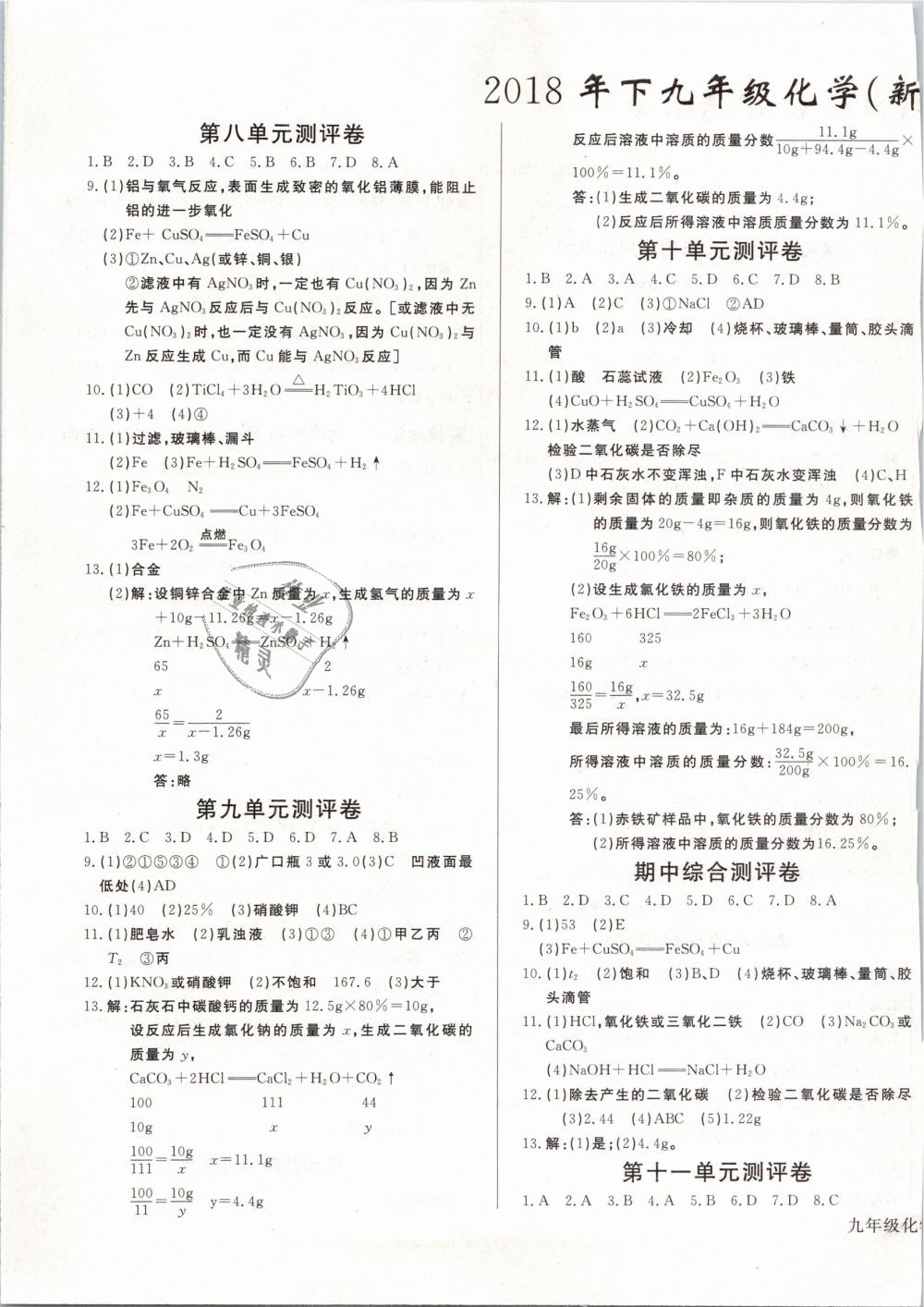 2019年思維新觀察九年級化學(xué)下冊人教版 第140頁