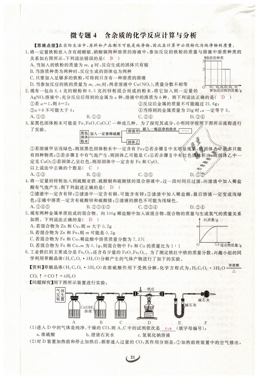 2019年思維新觀察九年級化學下冊人教版 第21頁