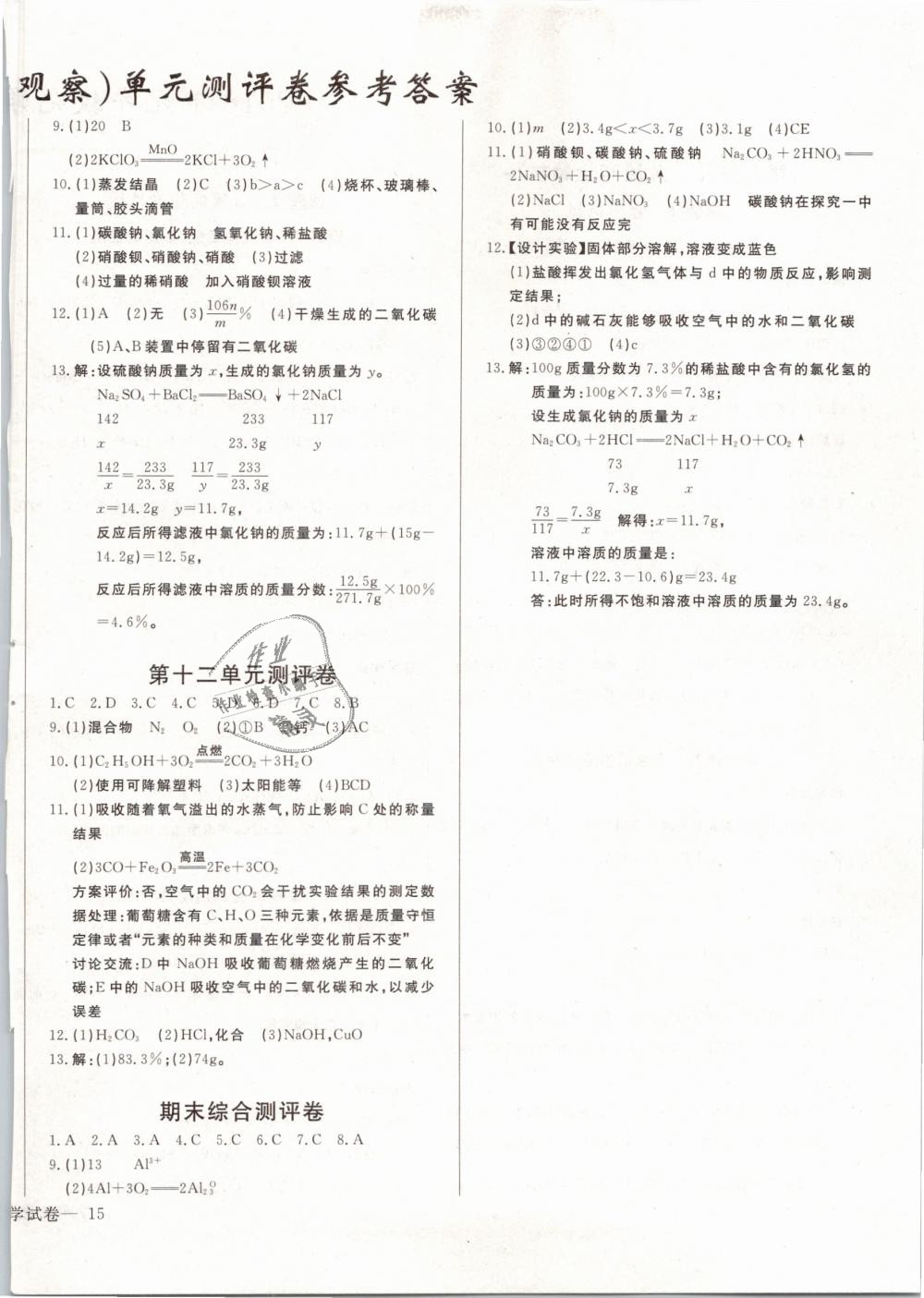 2019年思維新觀察九年級(jí)化學(xué)下冊(cè)人教版 第141頁