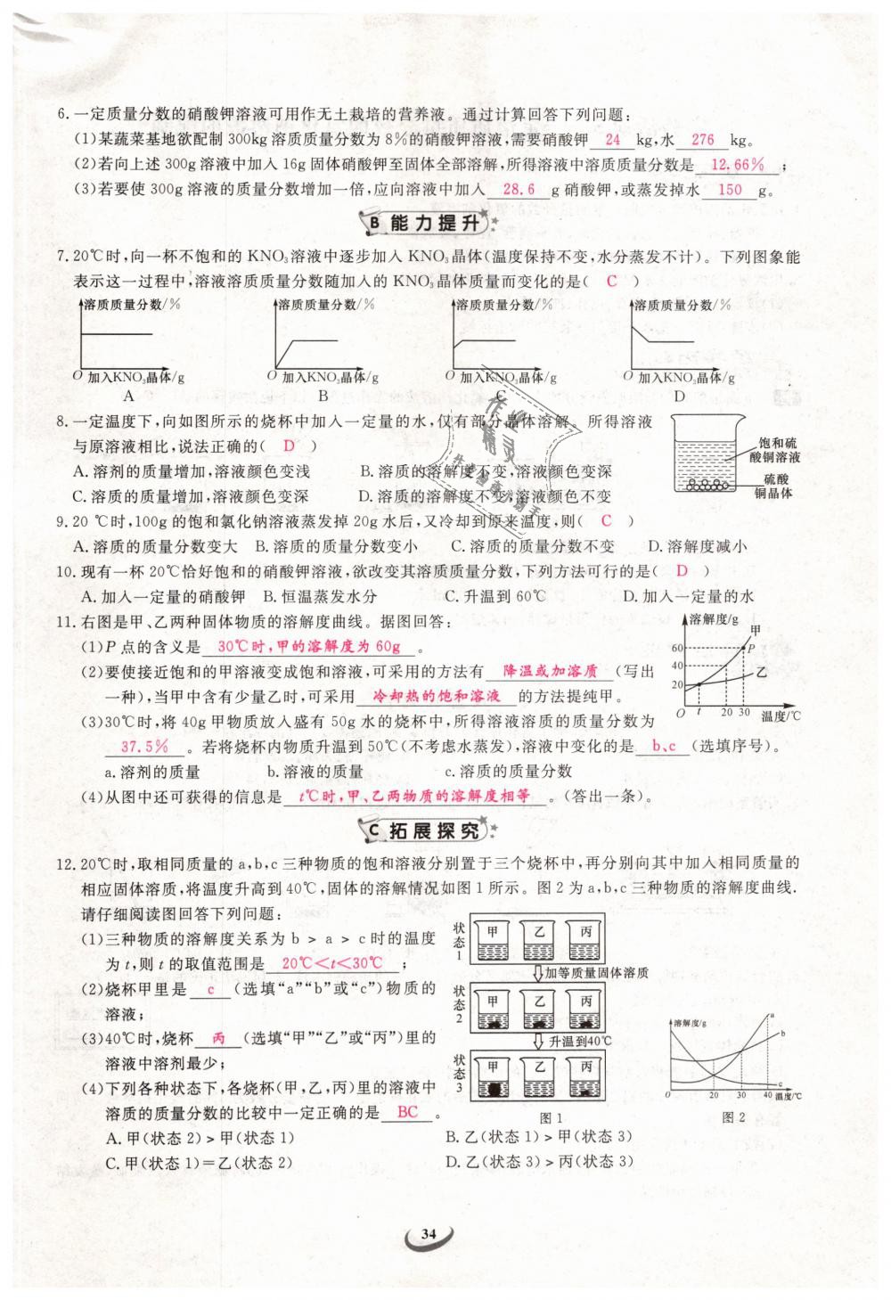 2019年思維新觀察九年級化學(xué)下冊人教版 第34頁