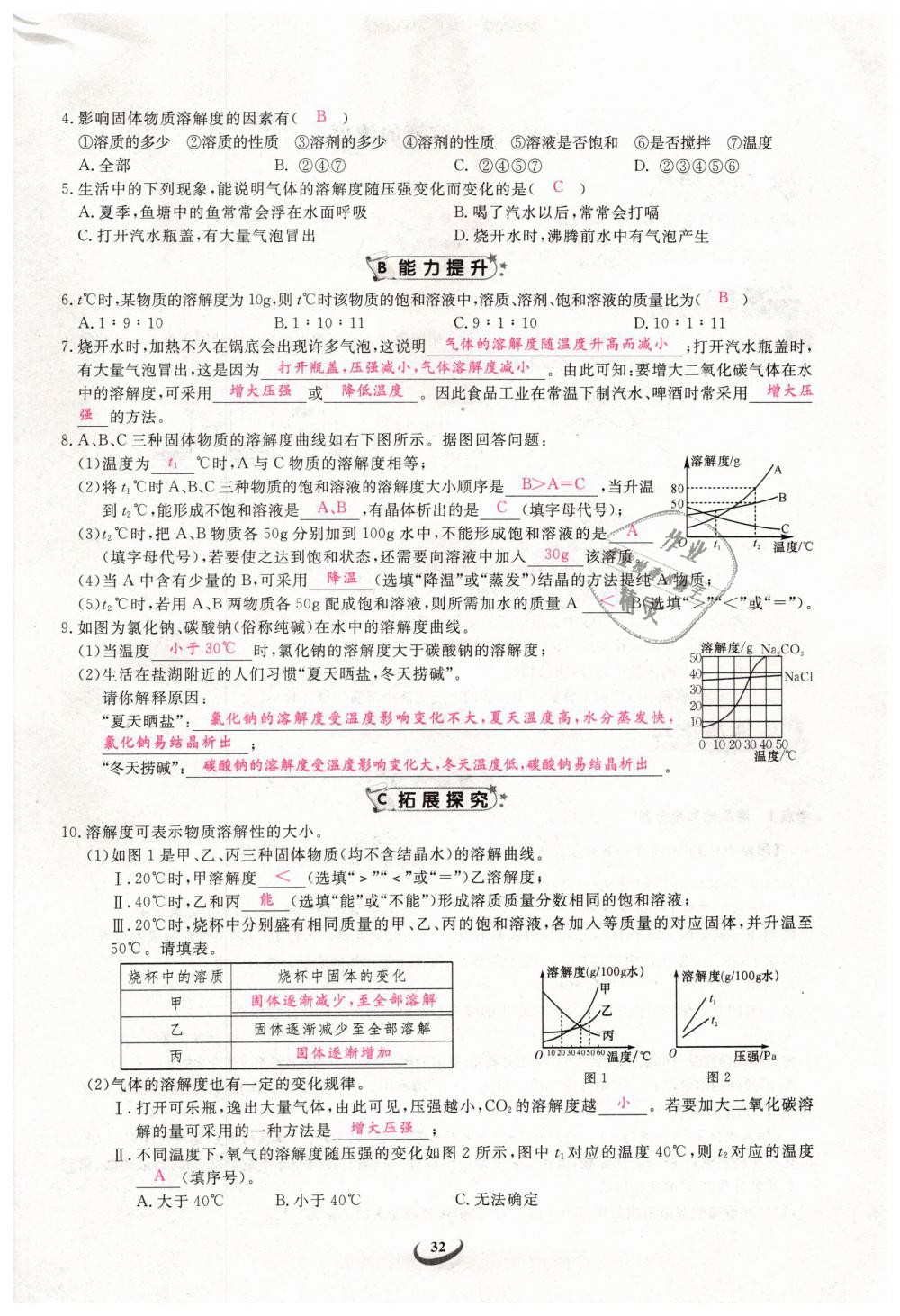 2019年思維新觀察九年級化學(xué)下冊人教版 第32頁