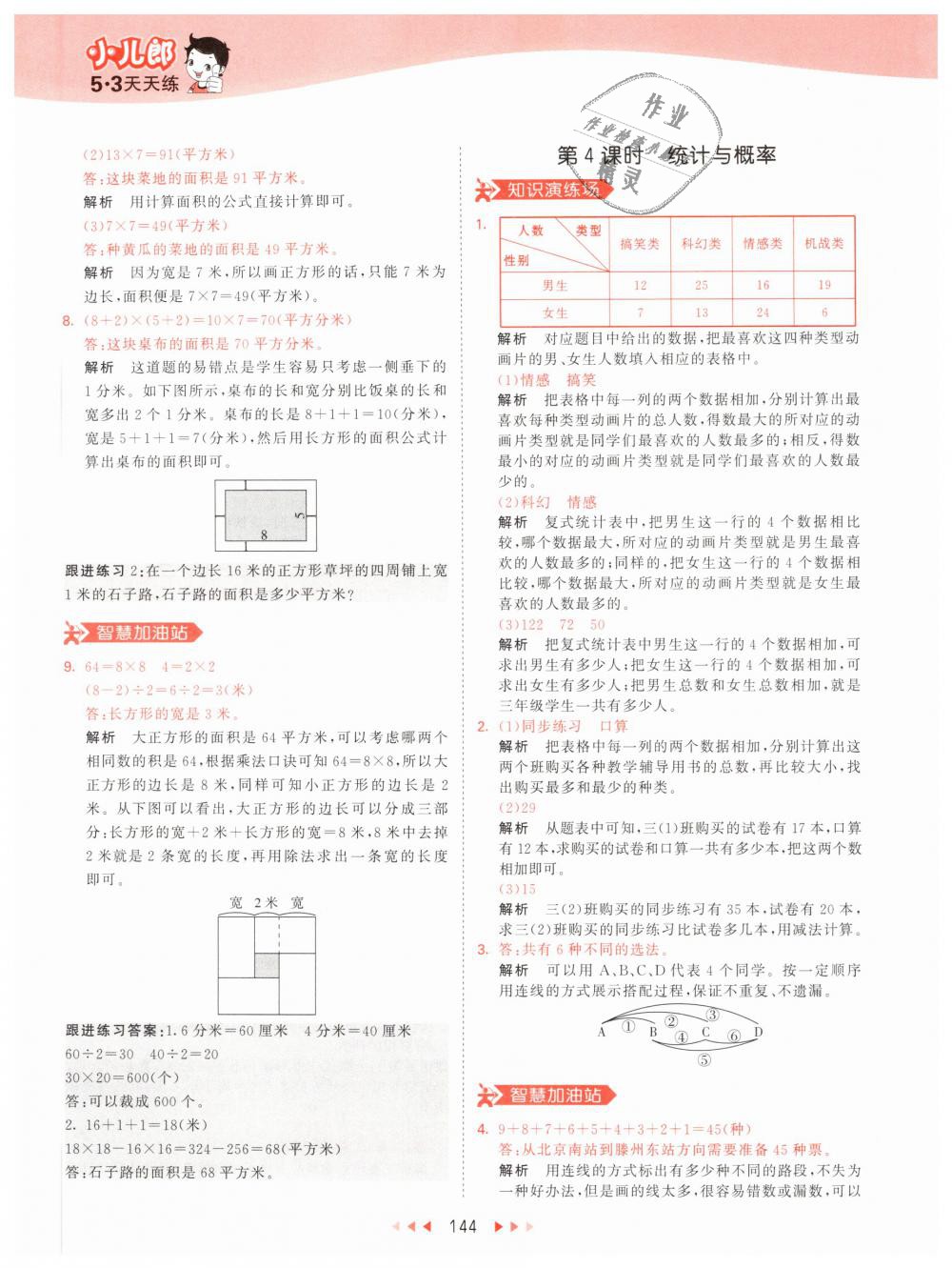 2019年53天天練小學(xué)數(shù)學(xué)三年級(jí)下冊(cè)人教版 第44頁(yè)