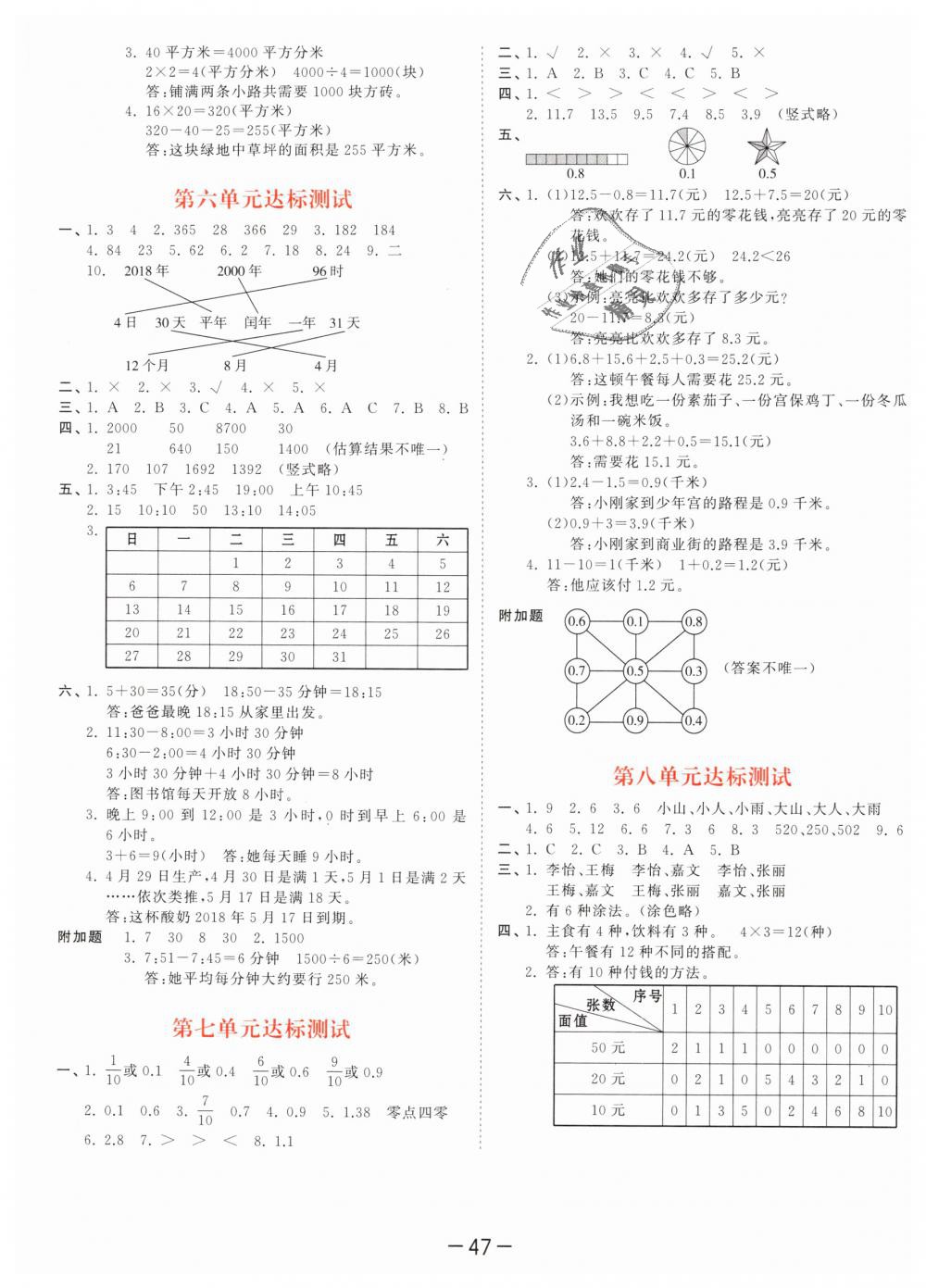 2019年53天天練小學(xué)數(shù)學(xué)三年級(jí)下冊(cè)人教版 第51頁