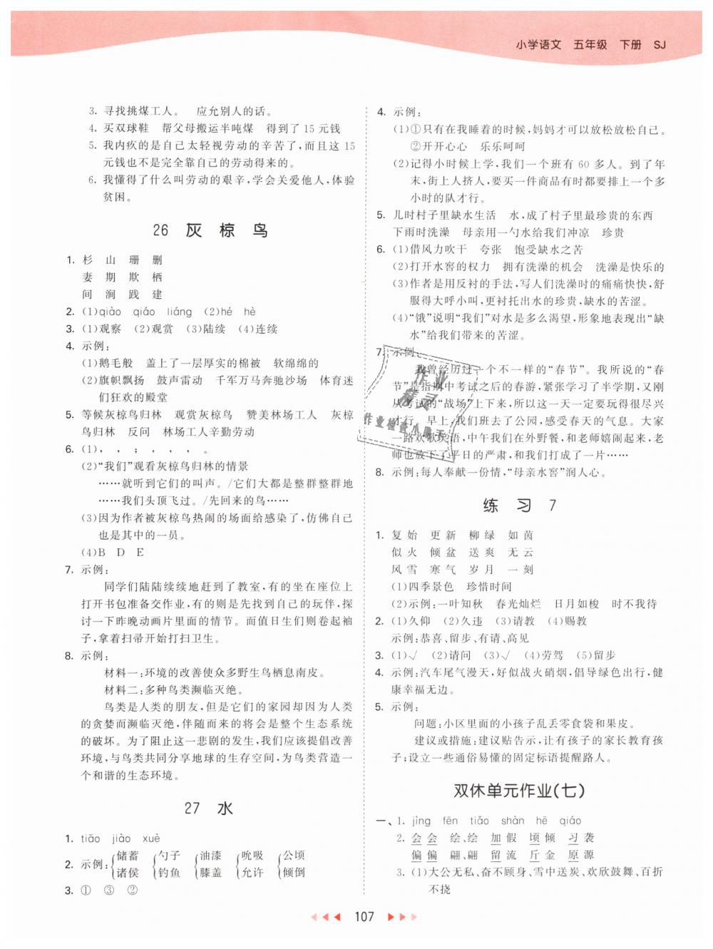 2019年53天天練小學(xué)語(yǔ)文五年級(jí)下冊(cè)蘇教版 第15頁(yè)