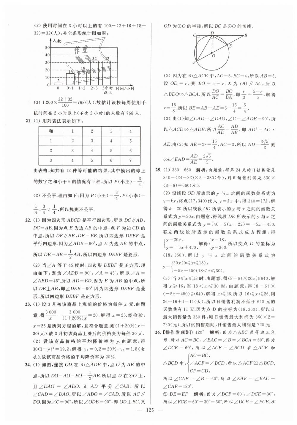 2019年亮點(diǎn)給力大試卷九年級(jí)數(shù)學(xué)下冊(cè)江蘇版 第125頁(yè)