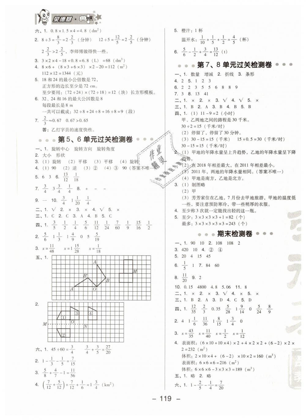 2019年综合应用创新题典中点五年级数学下册人教版 第3页