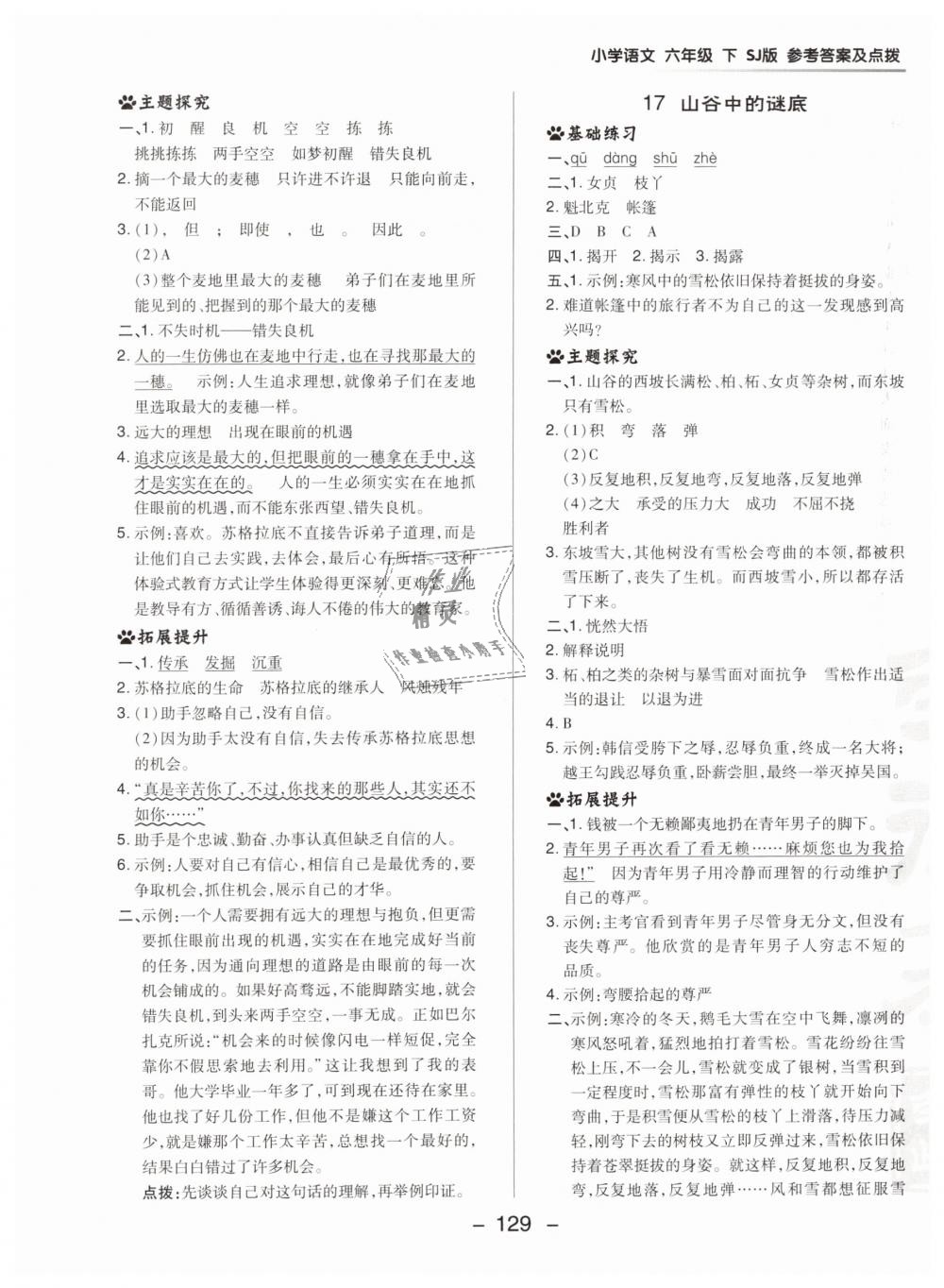 2019年綜合應(yīng)用創(chuàng)新題典中點(diǎn)六年級(jí)語文下冊蘇教版 第17頁