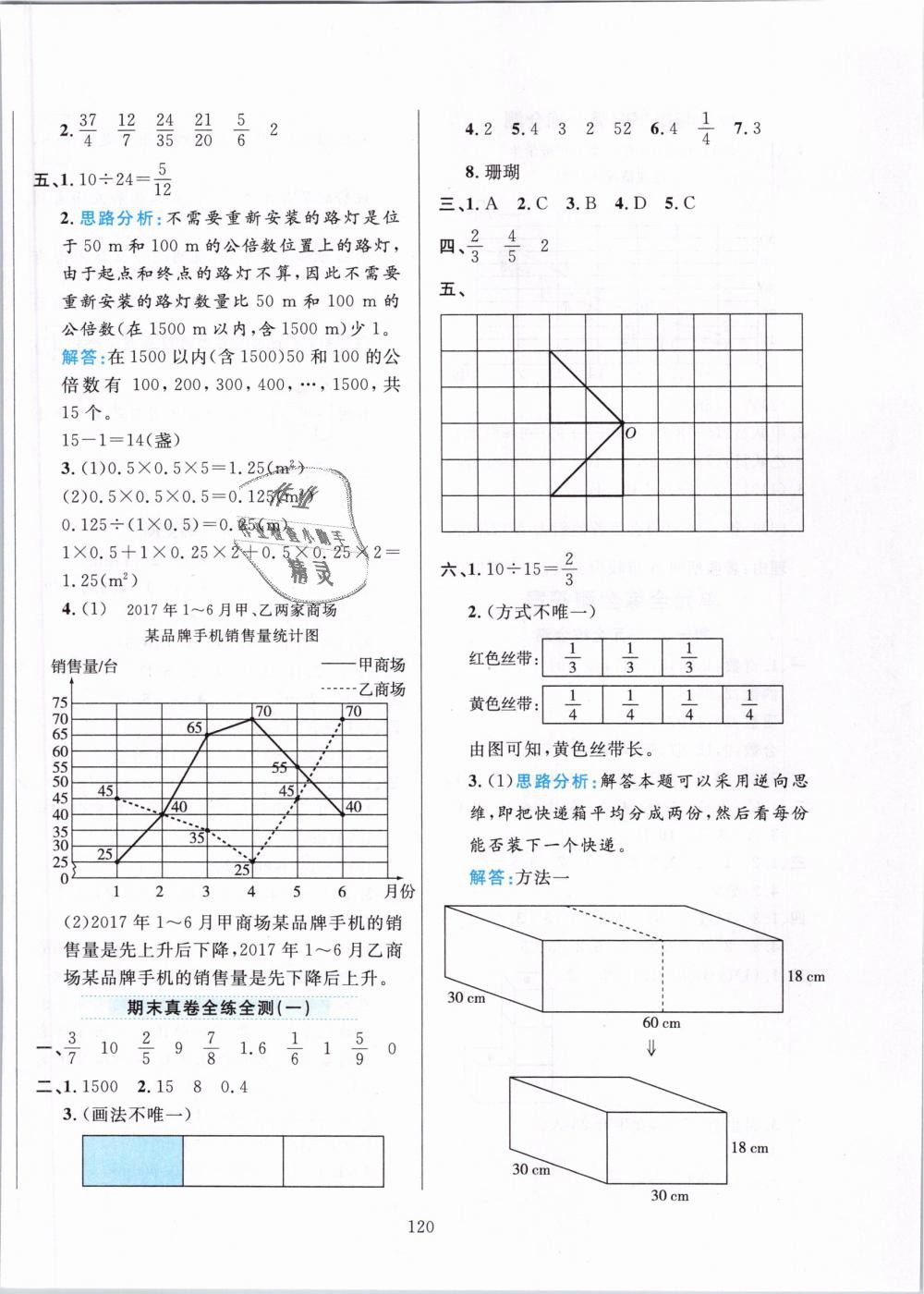 2019年小学教材全练五年级数学下册人教版 第20页