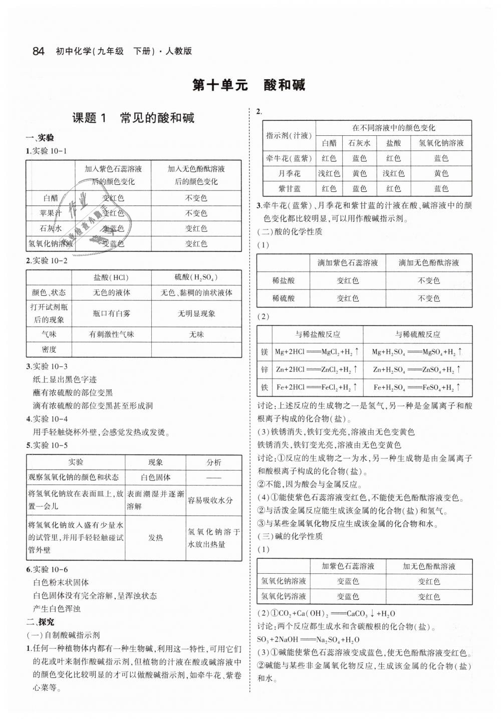 2019年5年中考3年模拟初中化学九年级下册人教版 第42页