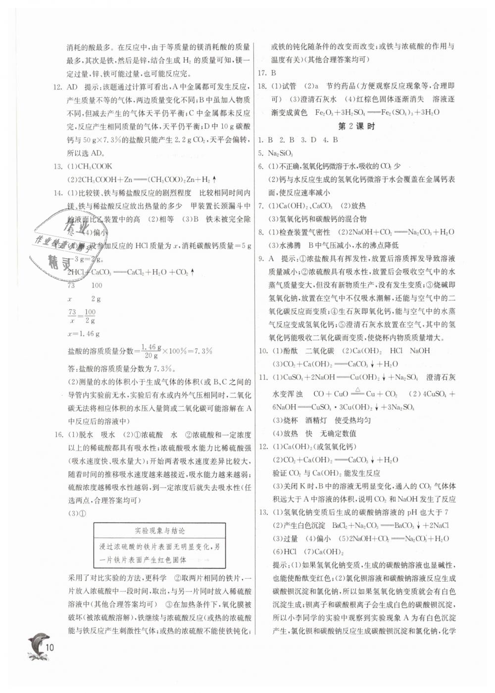 2019年实验班提优训练九年级化学下册沪教版 第10页