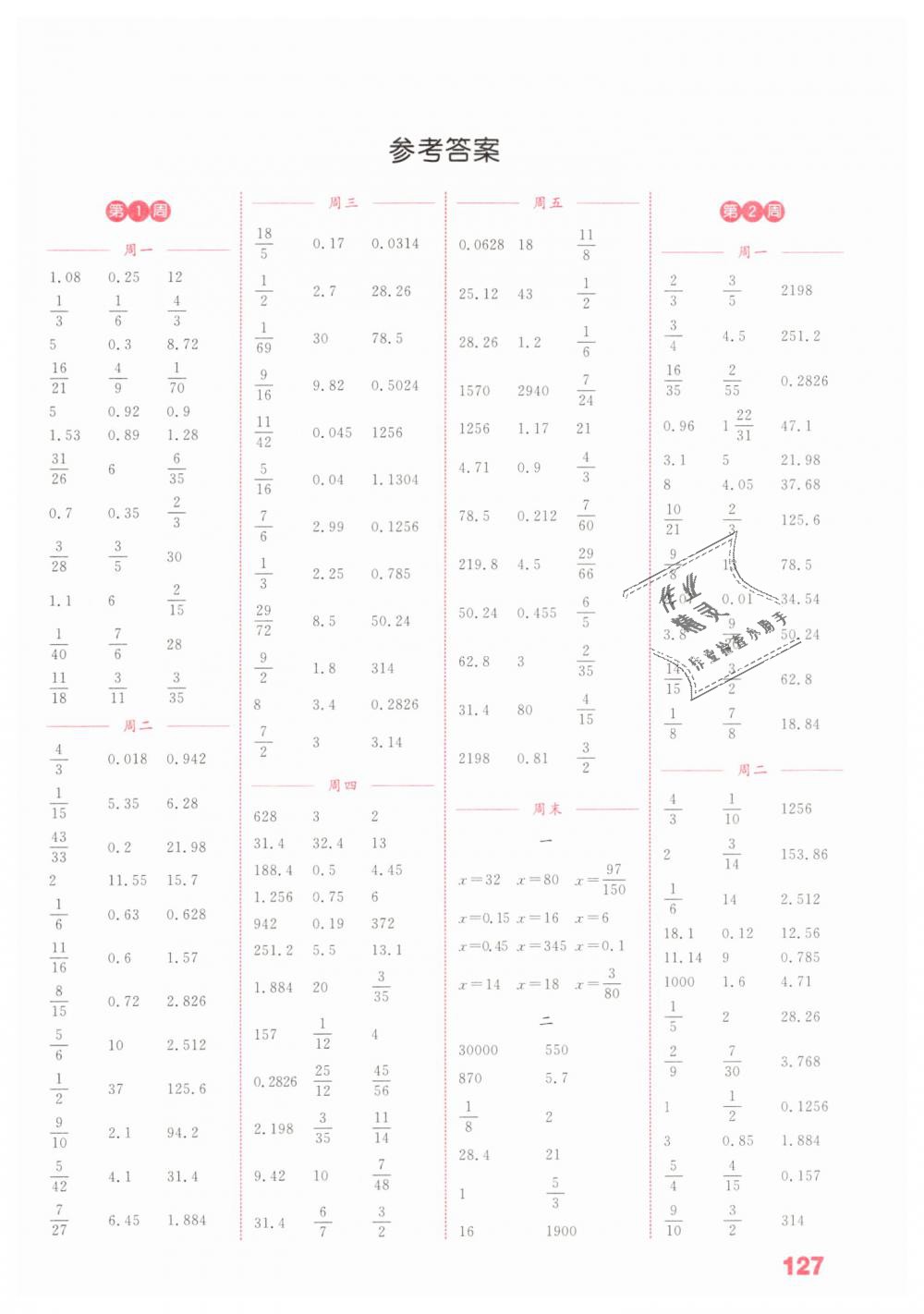 2019年通城學(xué)典小學(xué)數(shù)學(xué)計(jì)算能手六年級(jí)下冊北師大版 第1頁