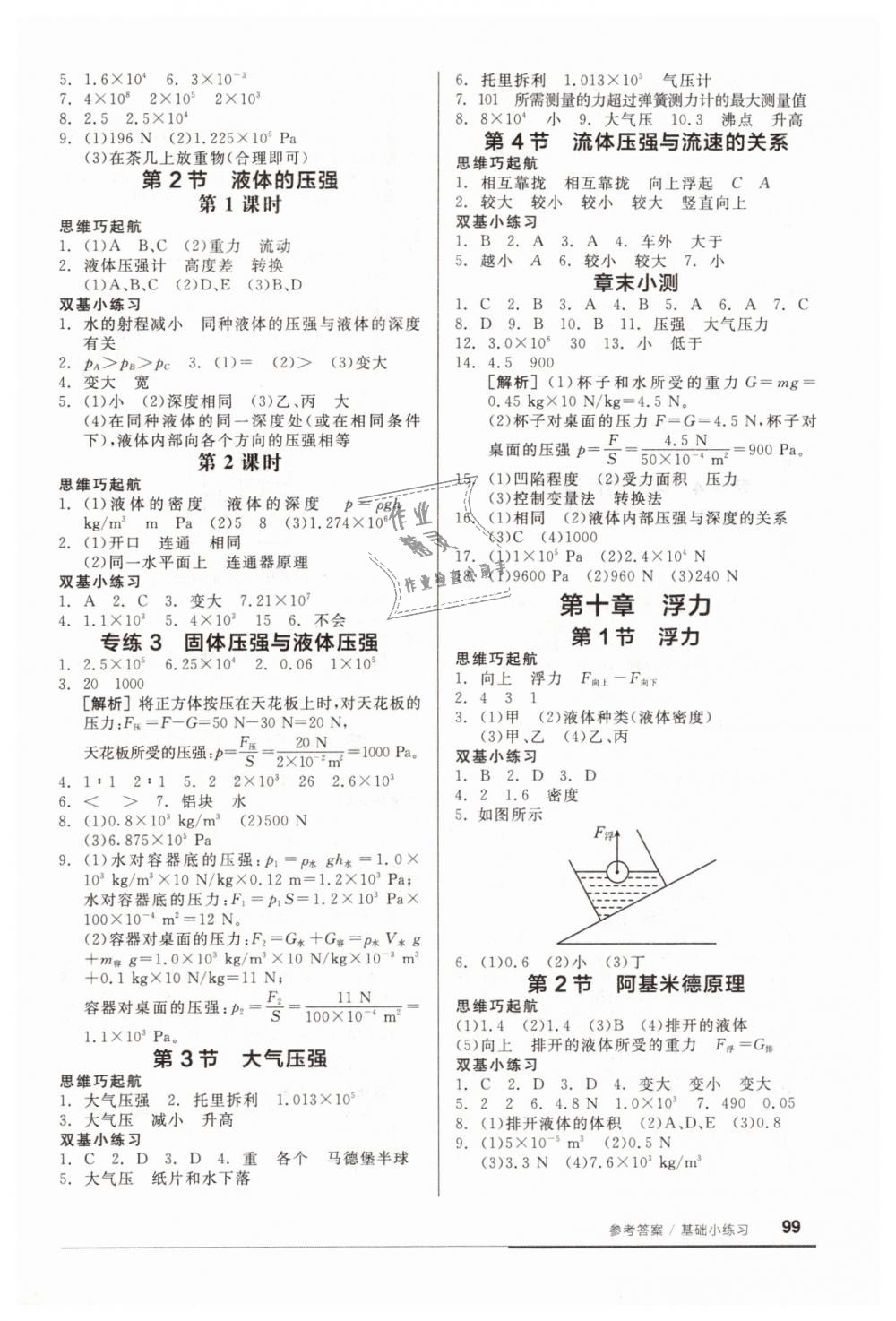 2019年全品基礎(chǔ)小練習(xí)八年級物理下冊人教版 第3頁