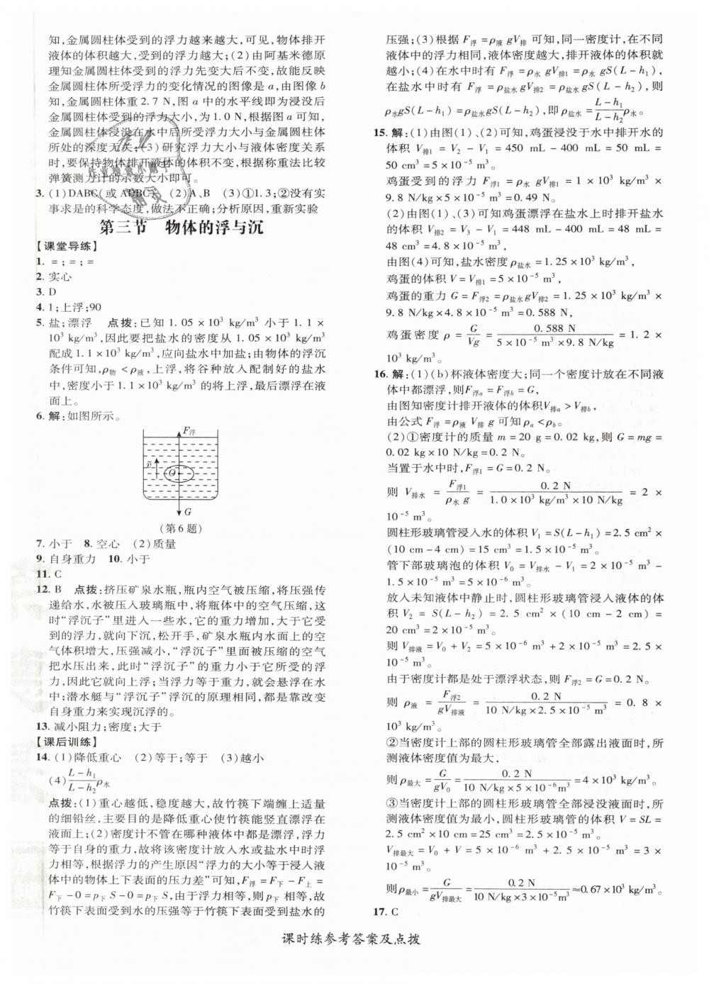 2019年點撥訓練八年級物理下冊滬科版 第16頁