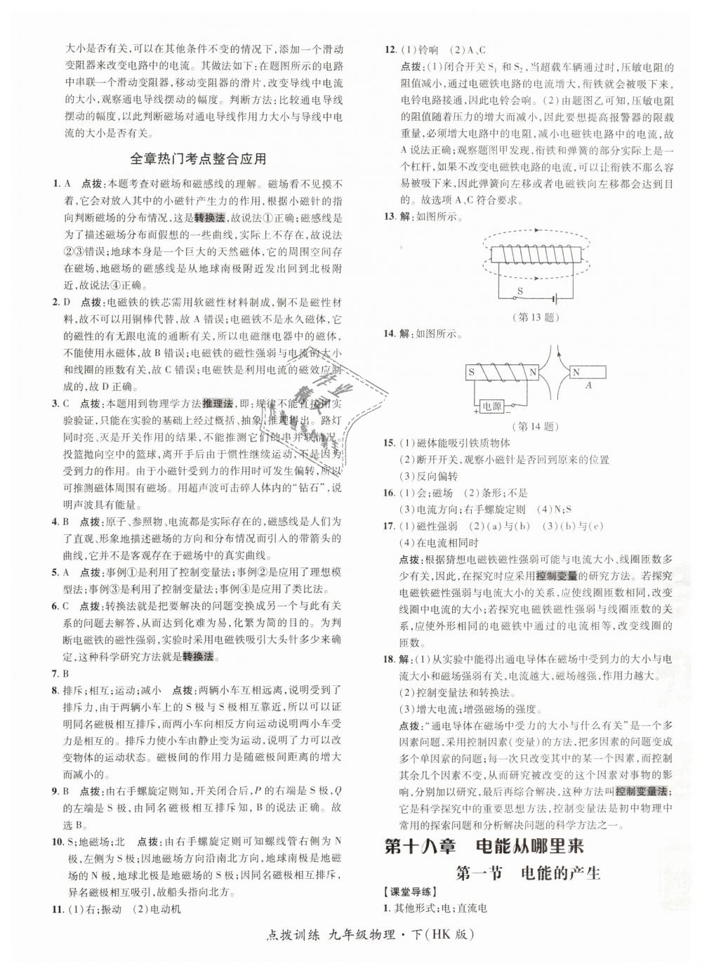 2019年點撥訓(xùn)練九年級物理下冊滬科版 第13頁