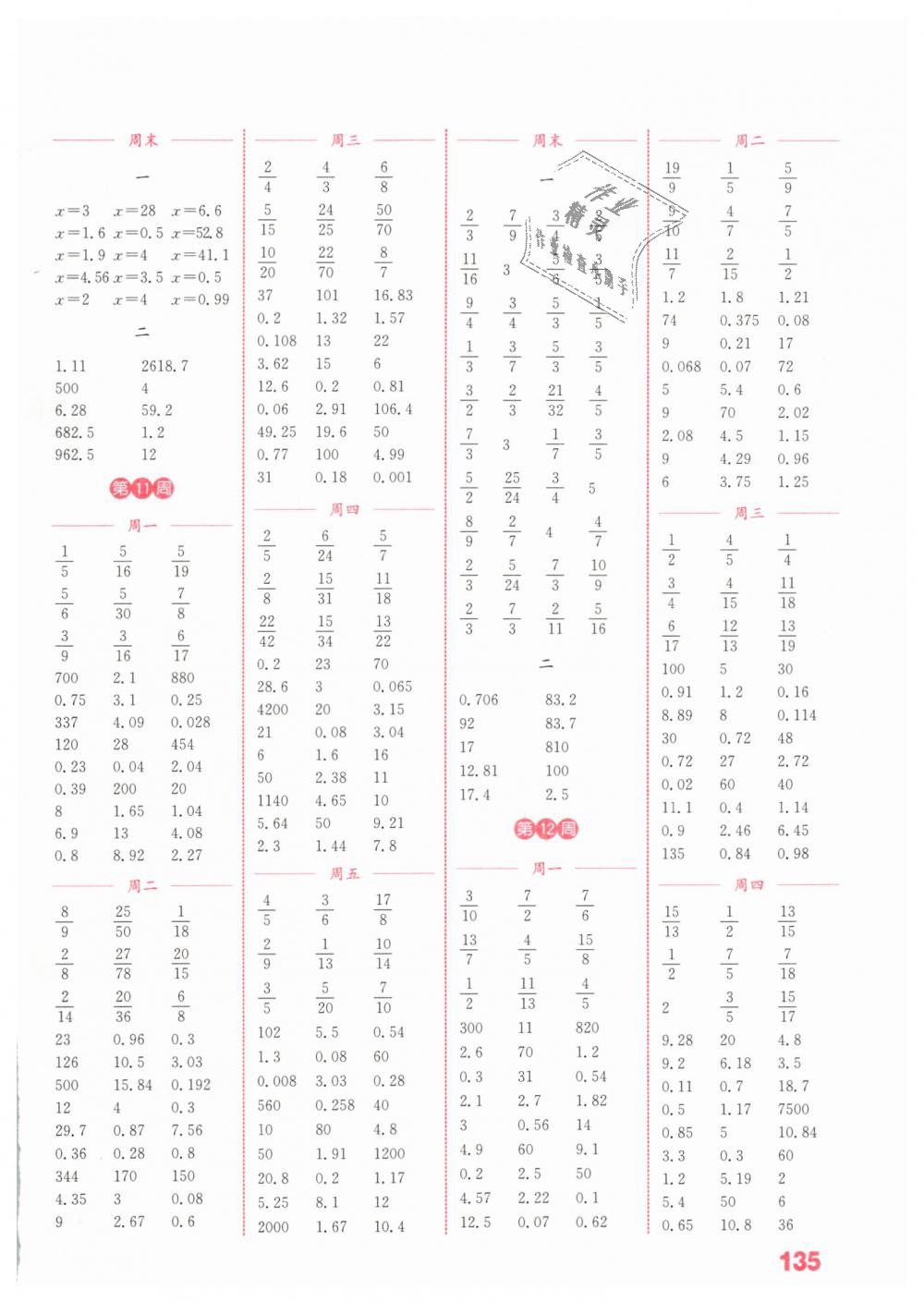 2019年通城學(xué)典小學(xué)數(shù)學(xué)計(jì)算能手五年級(jí)下冊(cè)蘇教版江蘇專用 第5頁