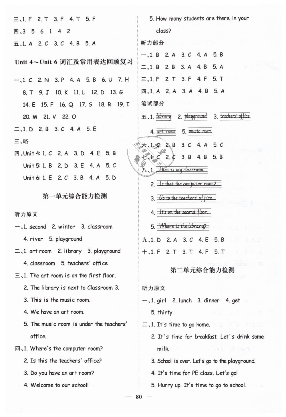 2019年陽光同學(xué)課時(shí)優(yōu)化作業(yè)四年級(jí)英語下冊(cè)人教PEP版 第6頁