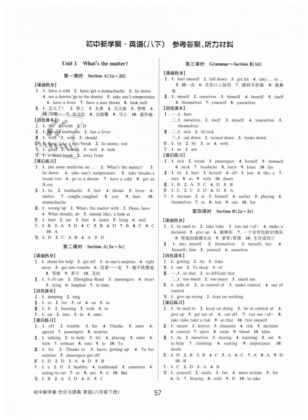 2019年初中新學(xué)案優(yōu)化與提高八年級(jí)英語(yǔ)下冊(cè)人教版 第1頁(yè)