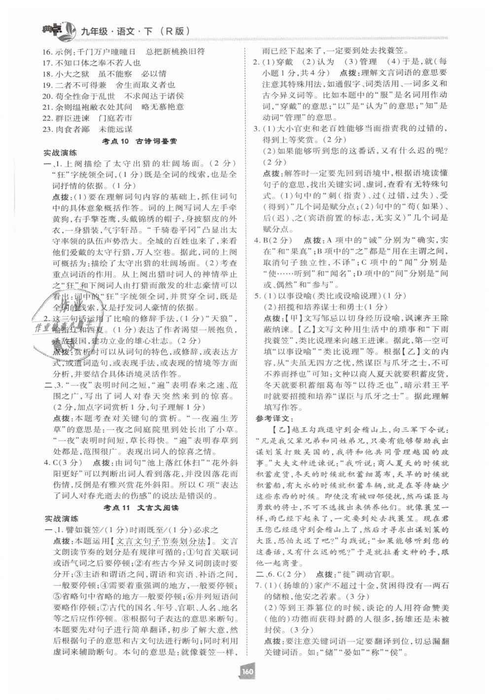 2019年綜合應用創(chuàng)新題典中點九年級語文下冊人教版 第32頁