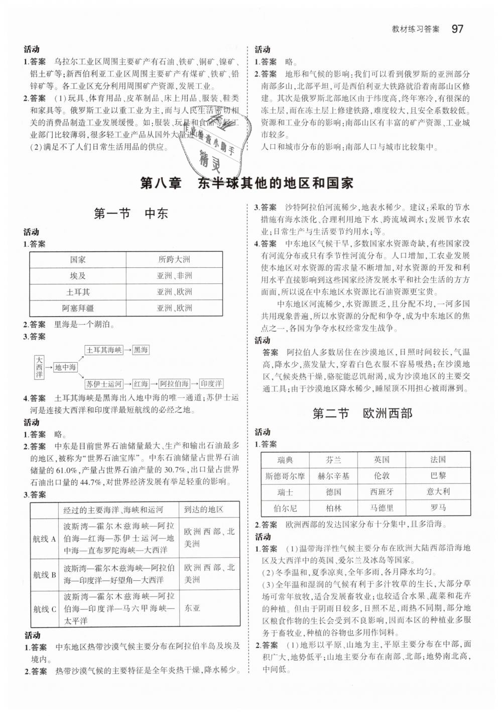 2019年5年中考3年模擬初中地理七年級(jí)下冊(cè)人教版 第30頁