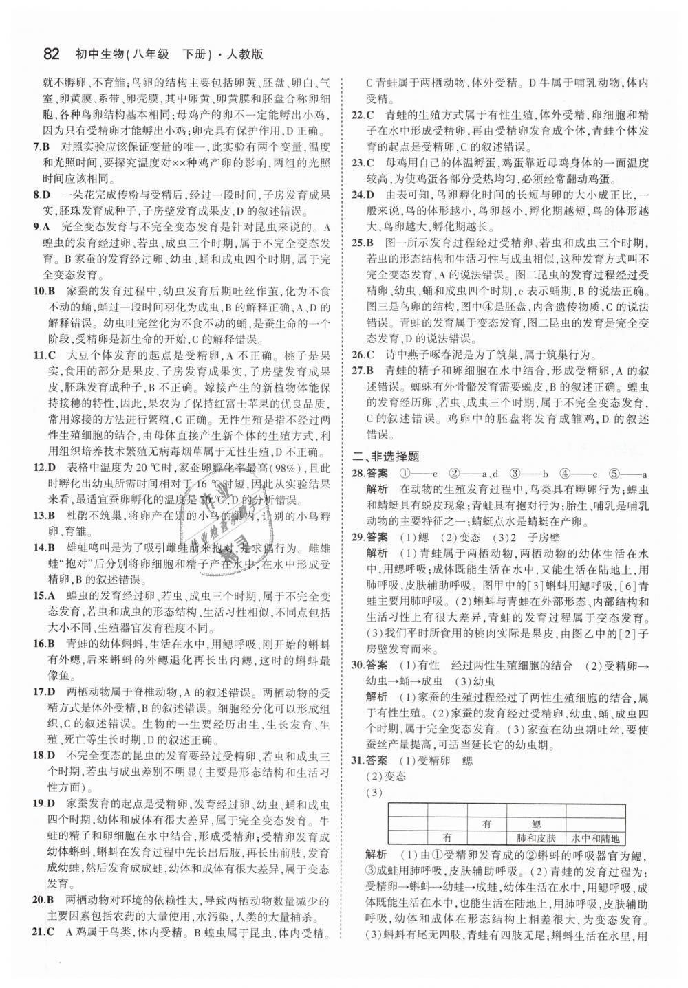 2019年5年中考3年模擬初中生物八年級下冊人教版 第5頁