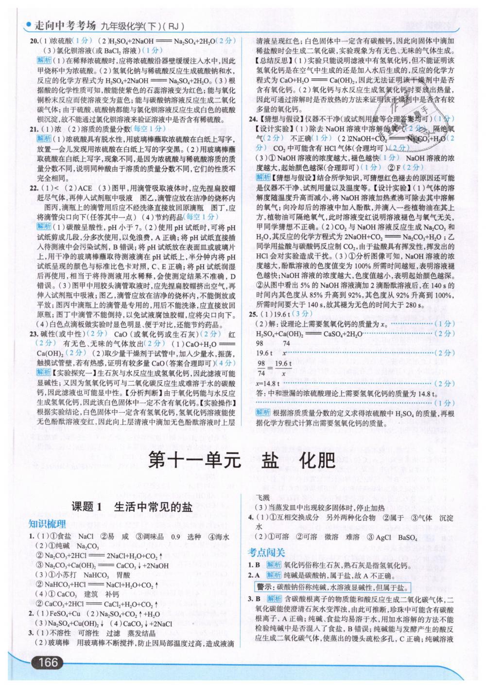 2019年走向中考考場九年級化學(xué)下冊人教版 第20頁