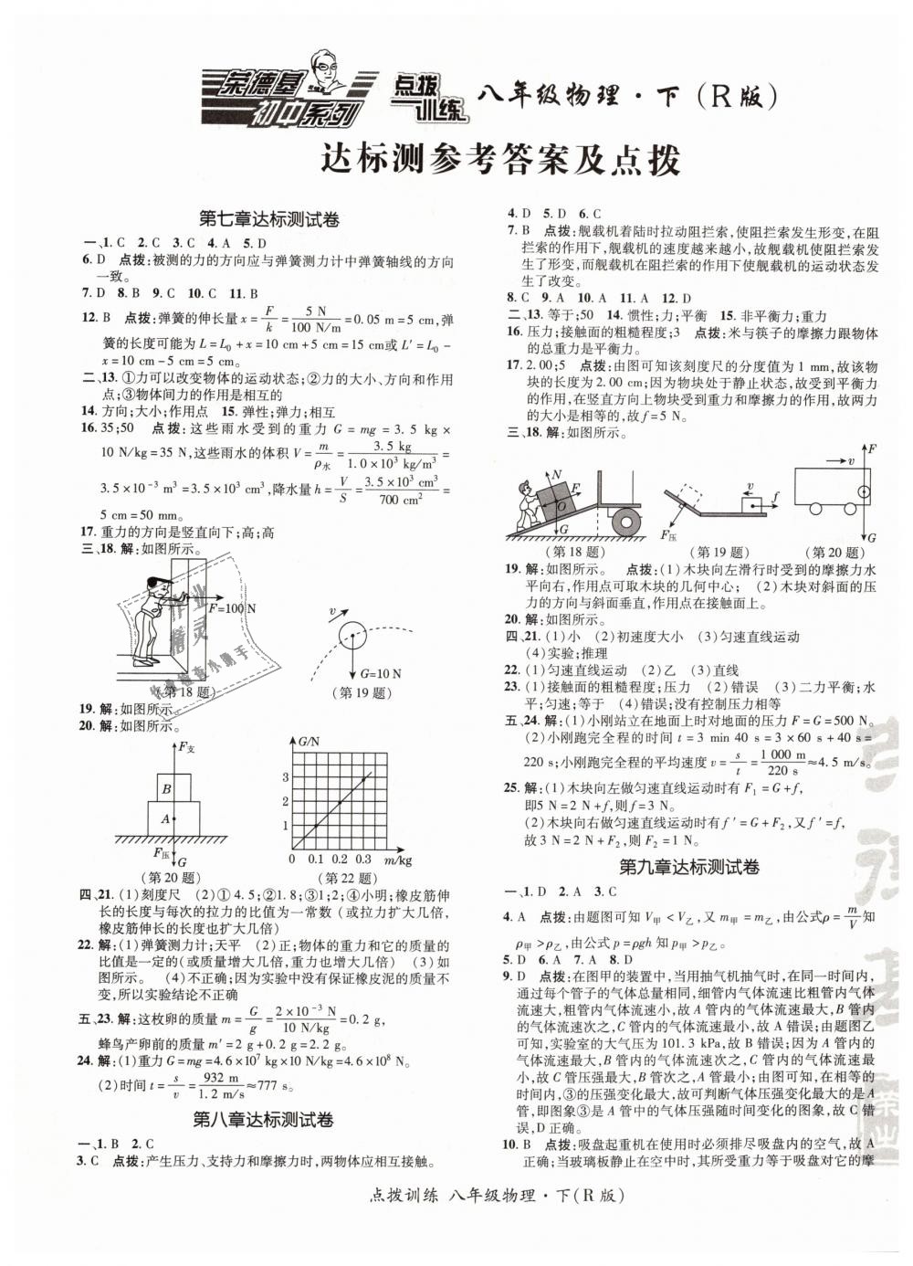 2019年點(diǎn)撥訓(xùn)練八年級(jí)物理下冊(cè)人教版 第1頁(yè)