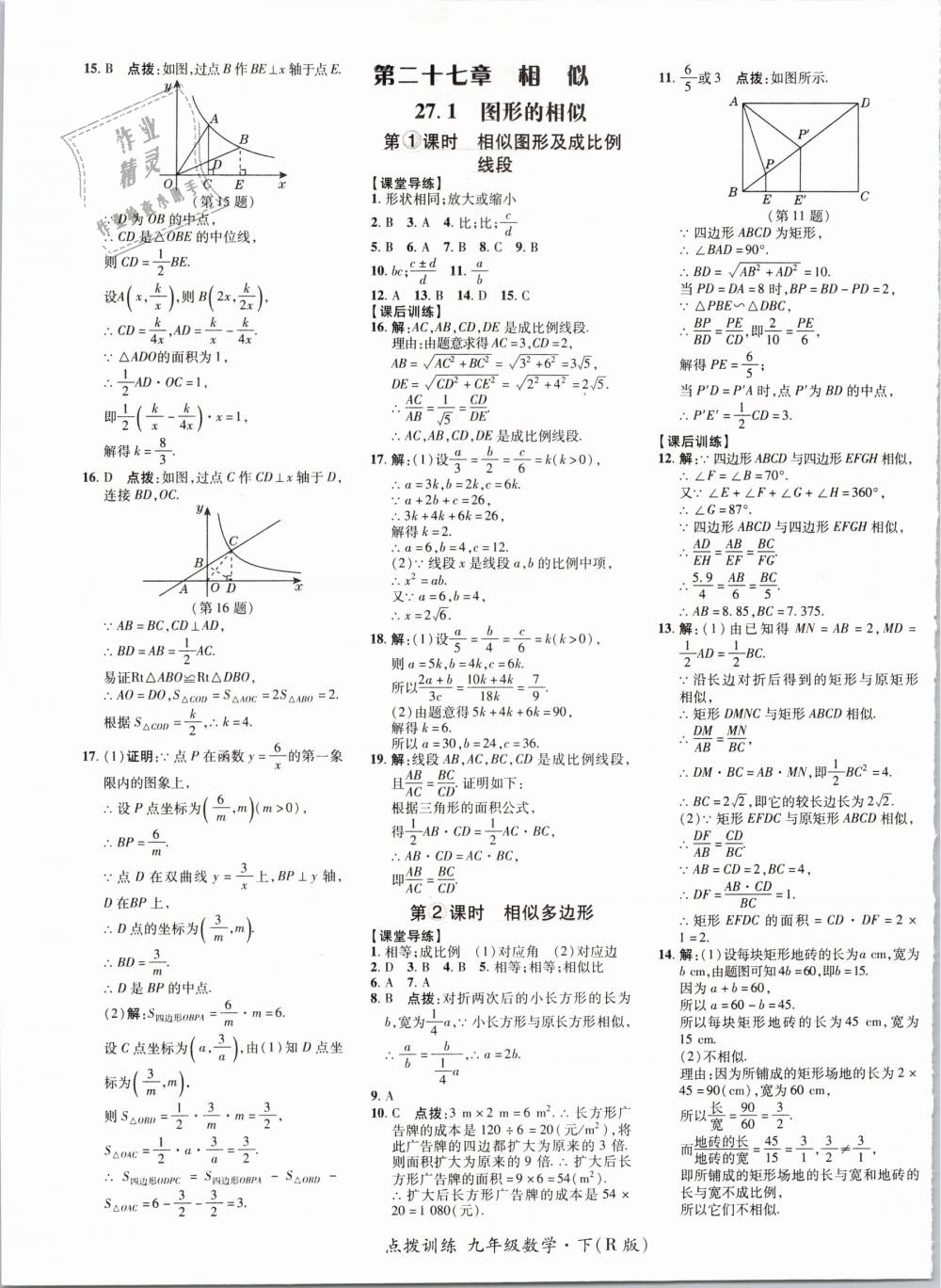 2019年点拨训练九年级数学下册人教版 第13页